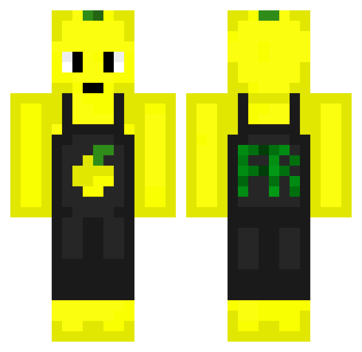 Tadzmahal Minecraft skin, front and back view