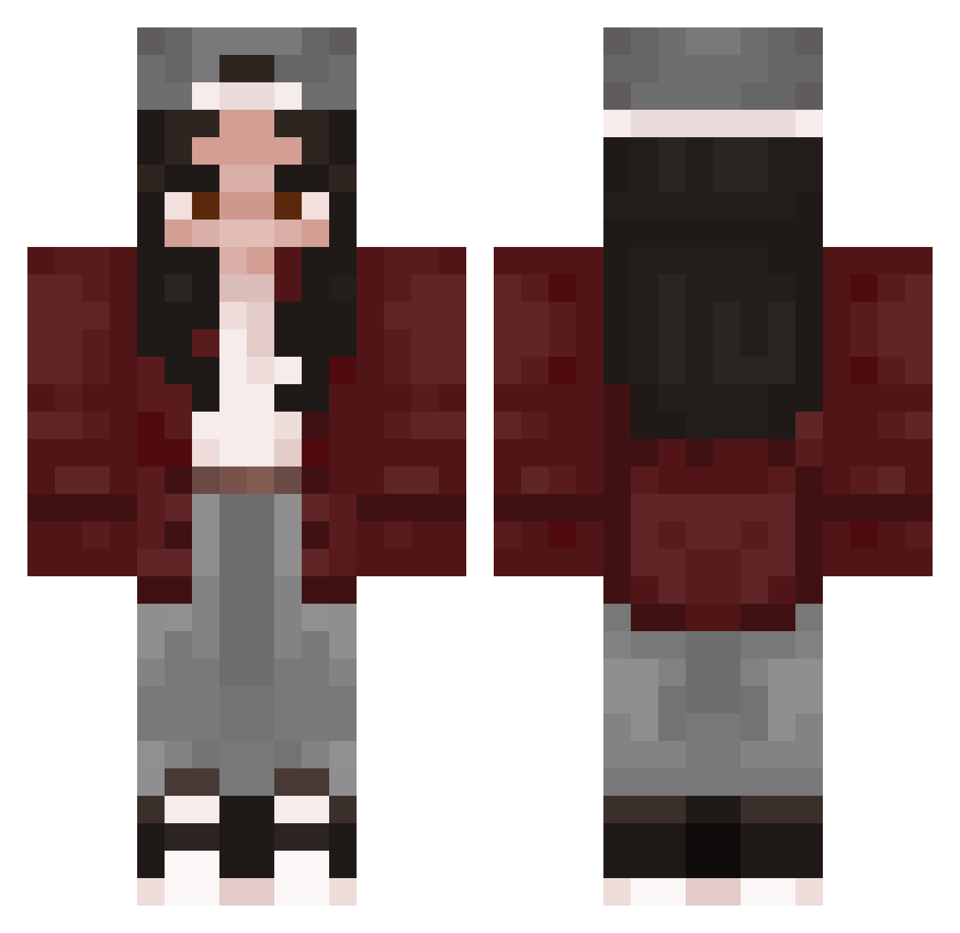 Myrrethines Minecraft skin, front and back view