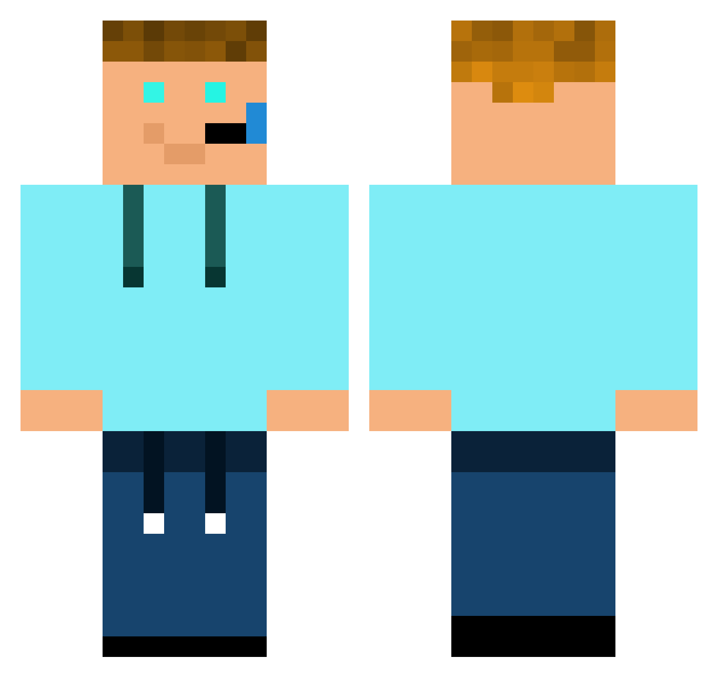 Spagetti1 Minecraft skin, front and back view