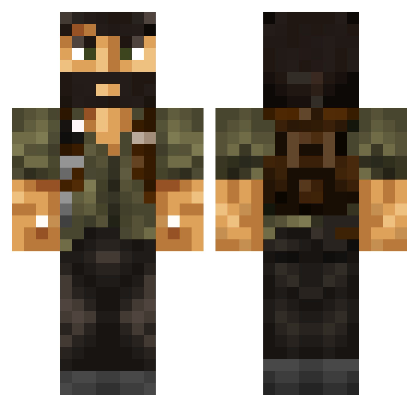 SasaHun94 Minecraft skin, front and back view