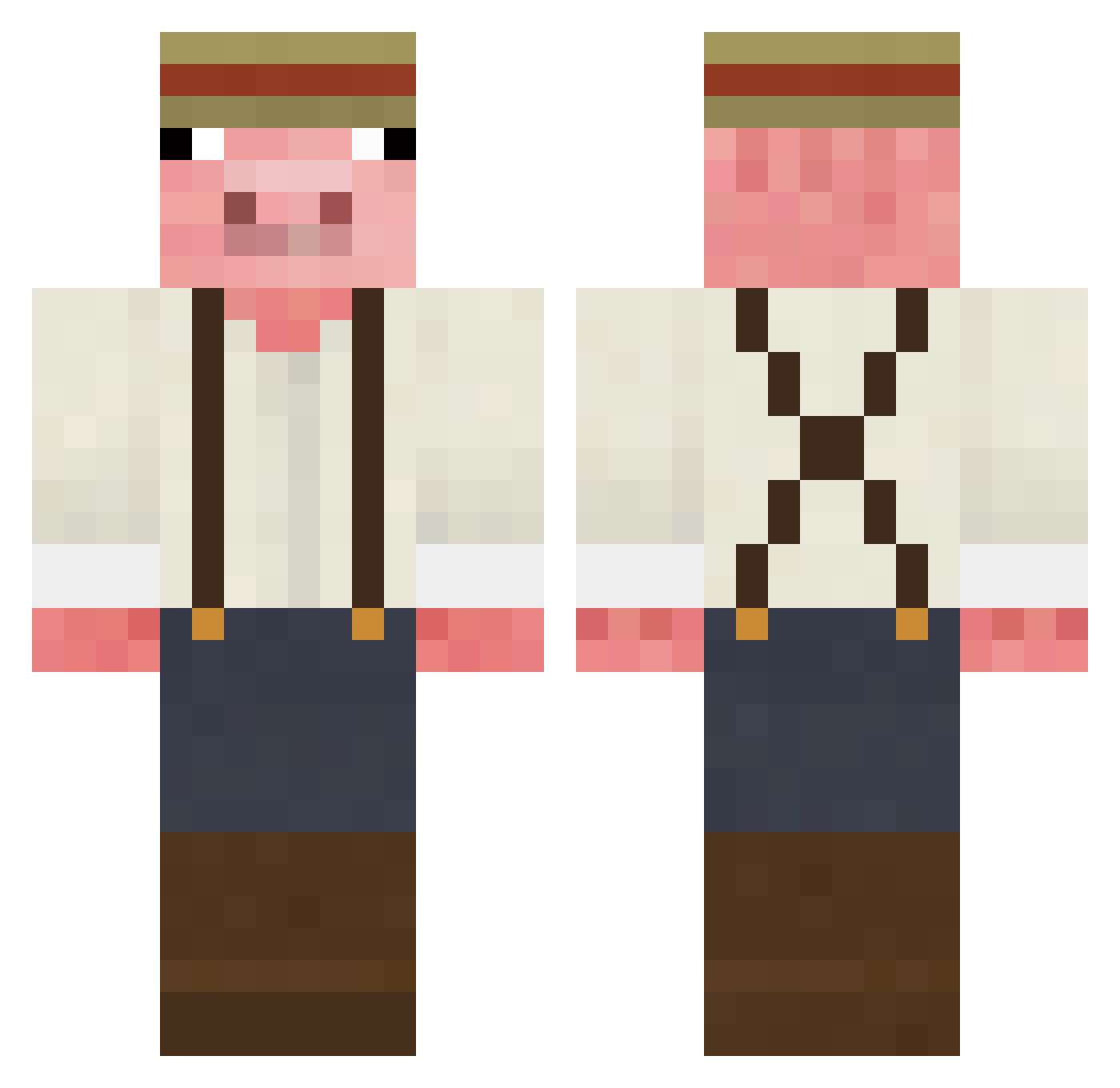 TheMilkMan13 Minecraft skin, front and back view