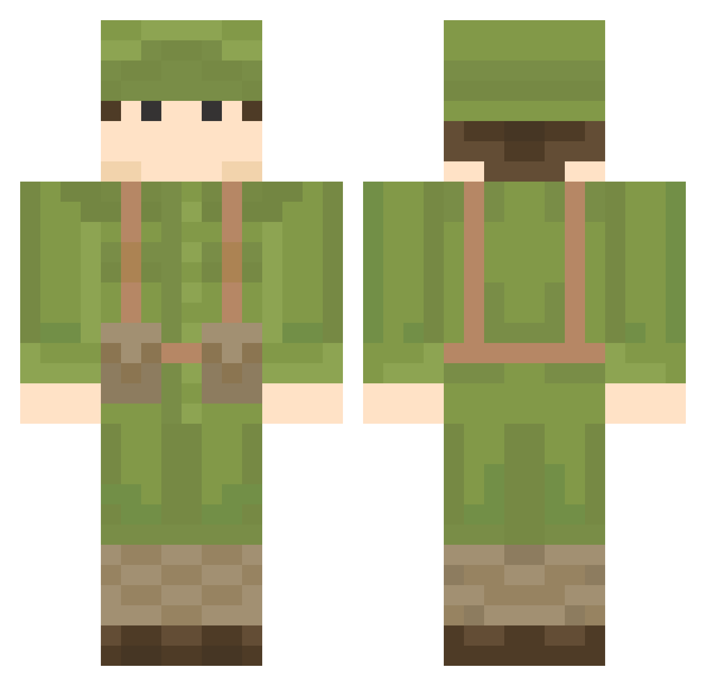 Munchyolly Minecraft skin, front and back view