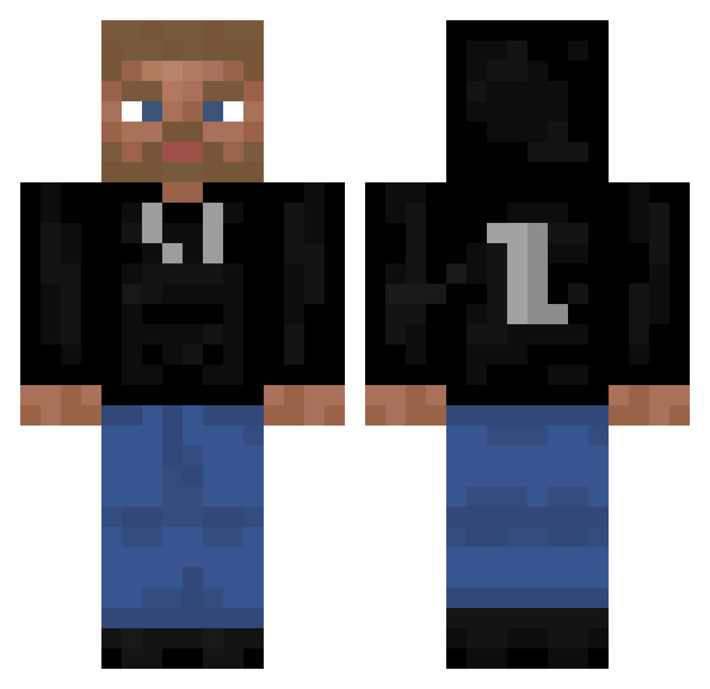 TunaFesh Minecraft skin, front and back view