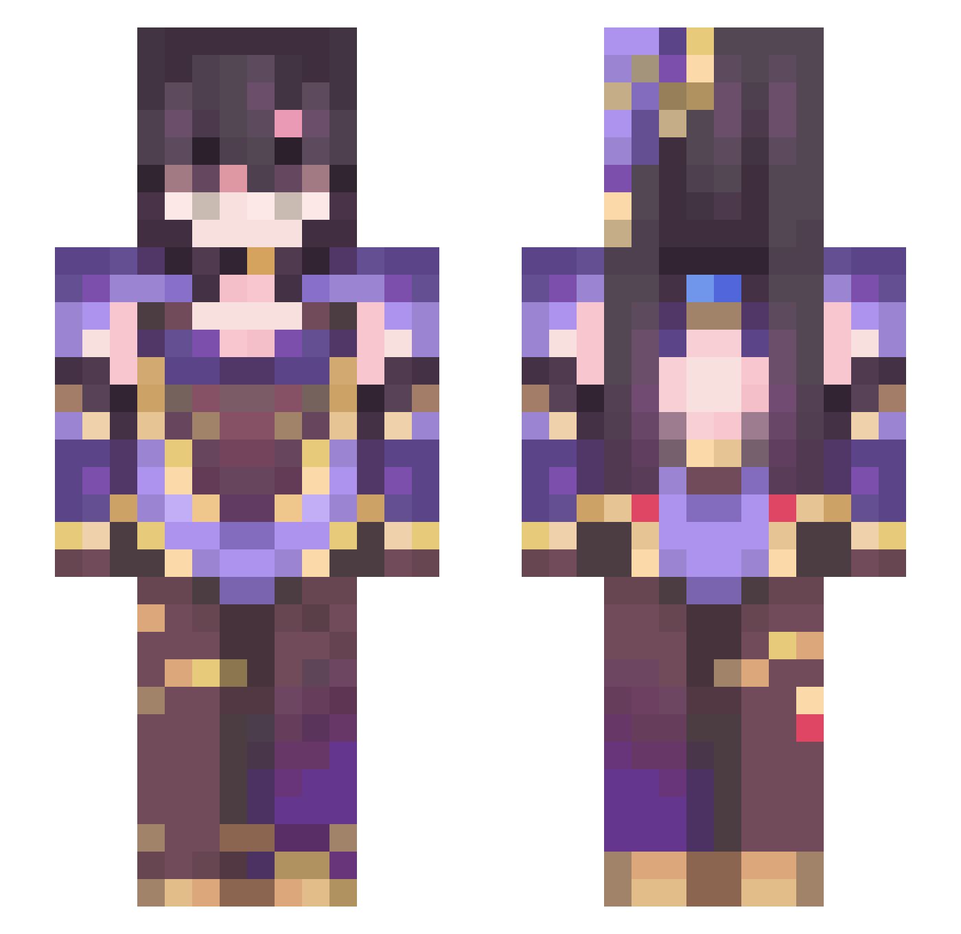 HeroSSz Minecraft skin, front and back view
