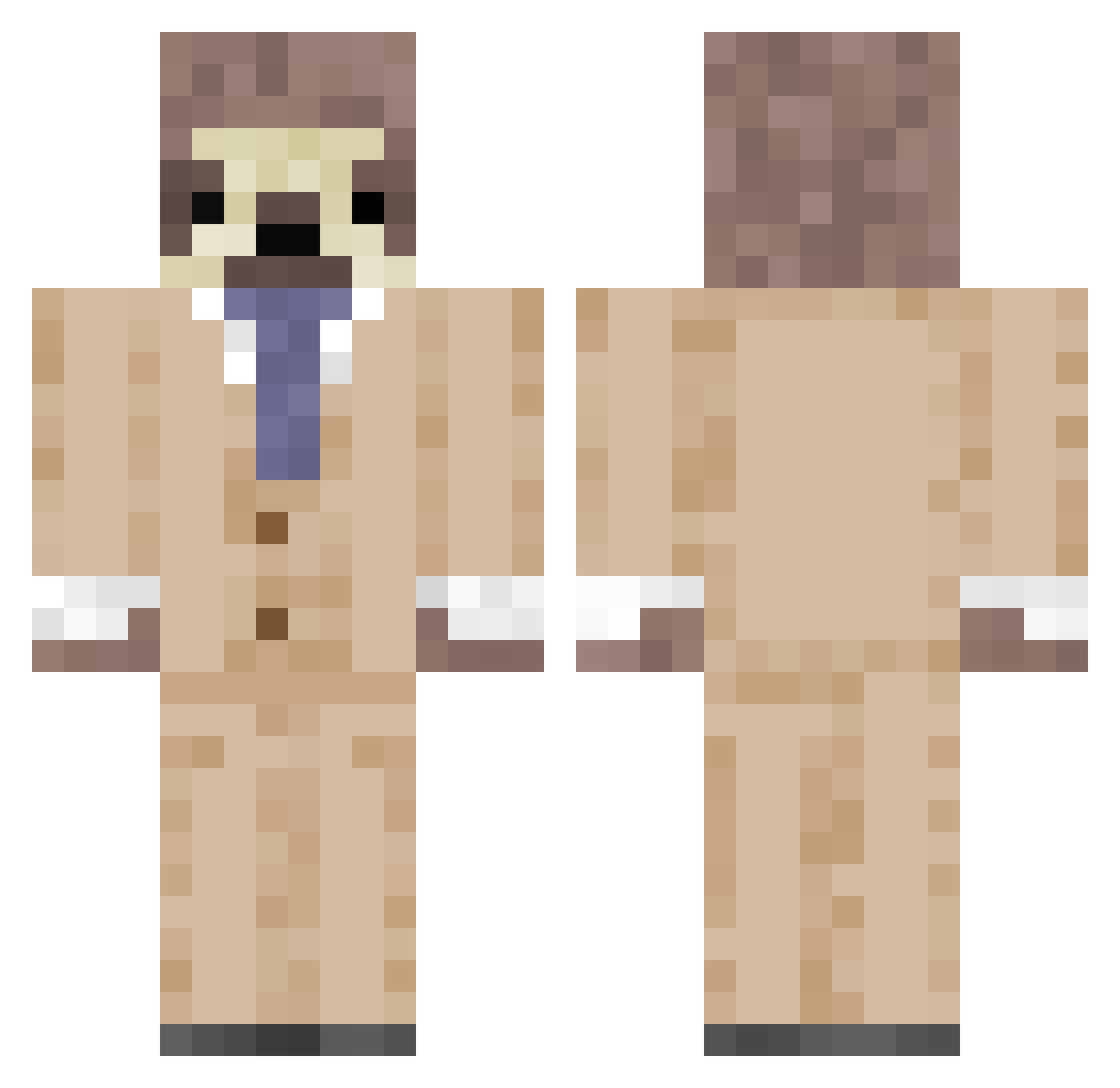 Mike_N_Ike Minecraft skin, front and back view