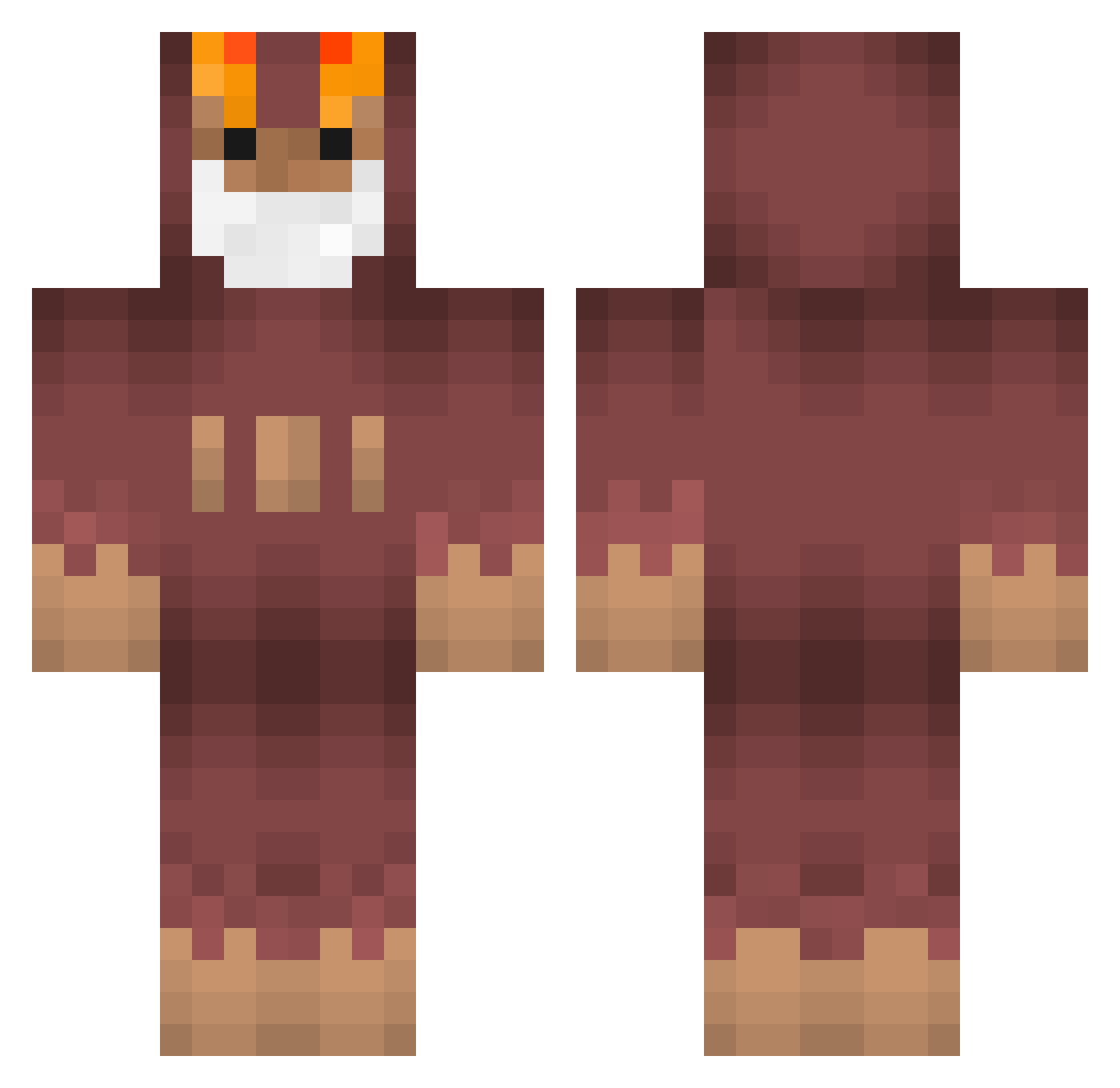 m8rk Minecraft skin, front and back view