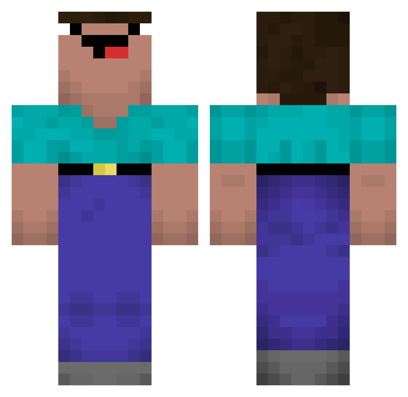 Crodeed Minecraft skin, front and back view