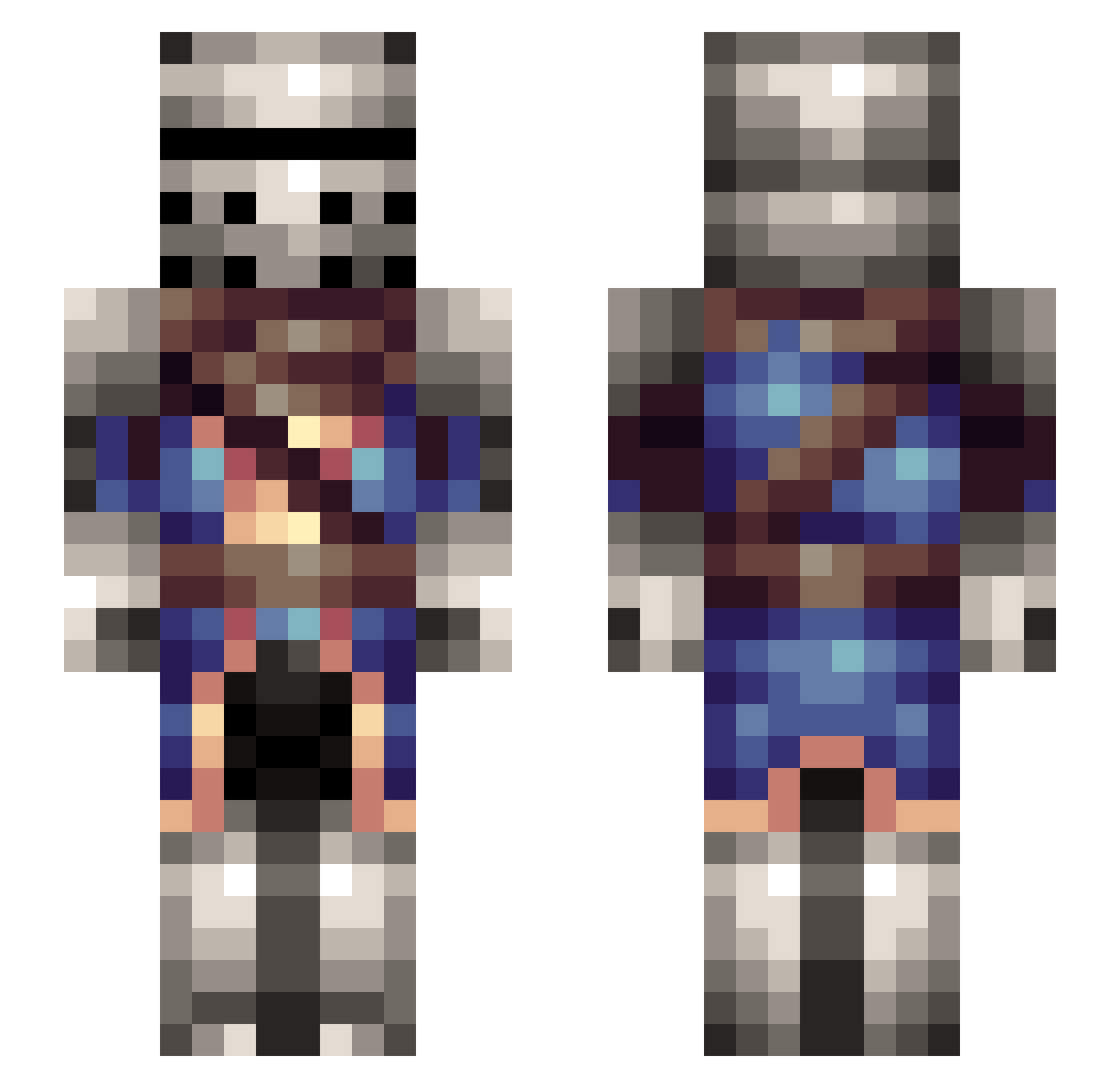 SamsfriendRomeo Minecraft skin, front and back view
