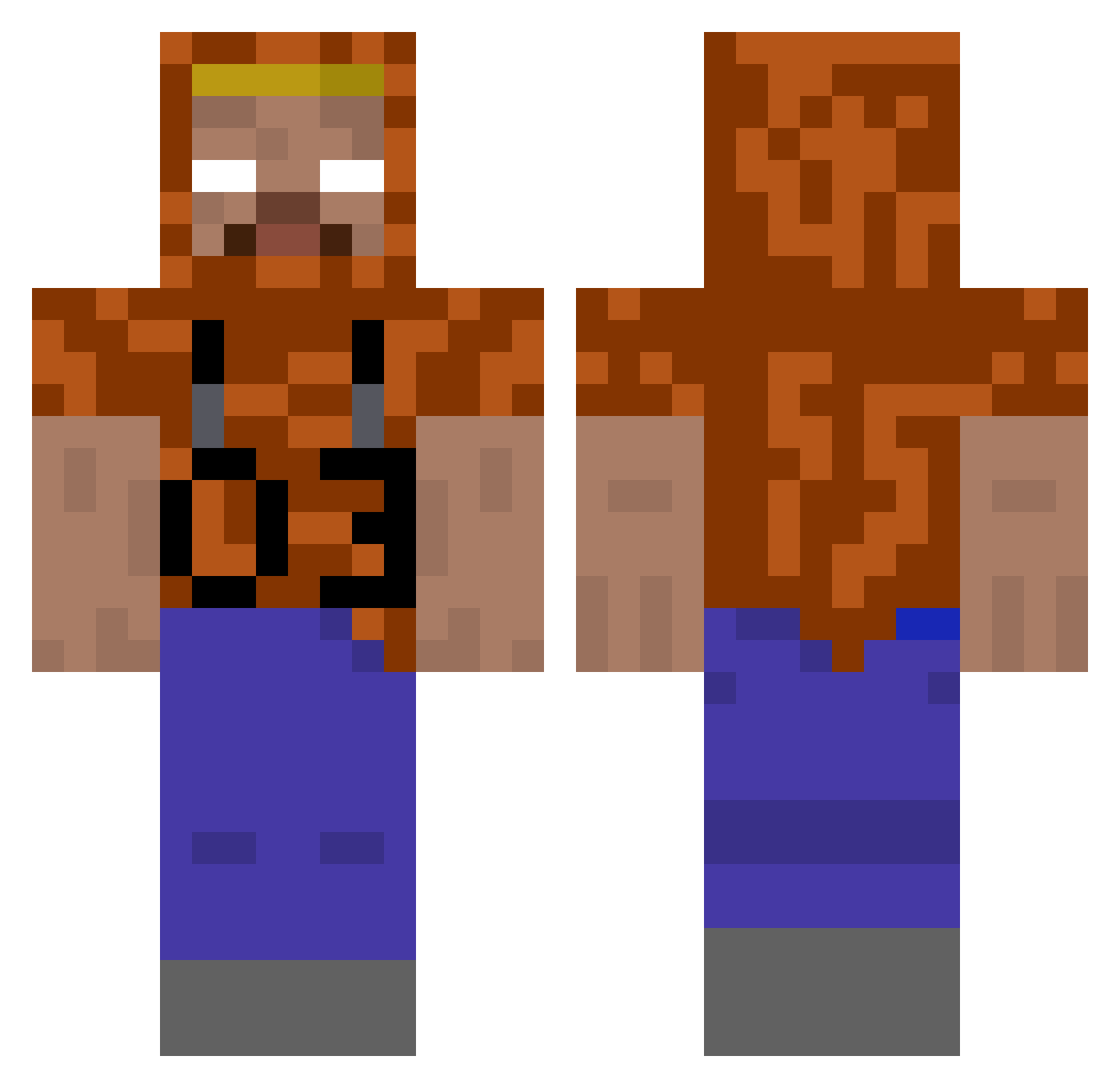 Aindrea Minecraft skin, front and back view