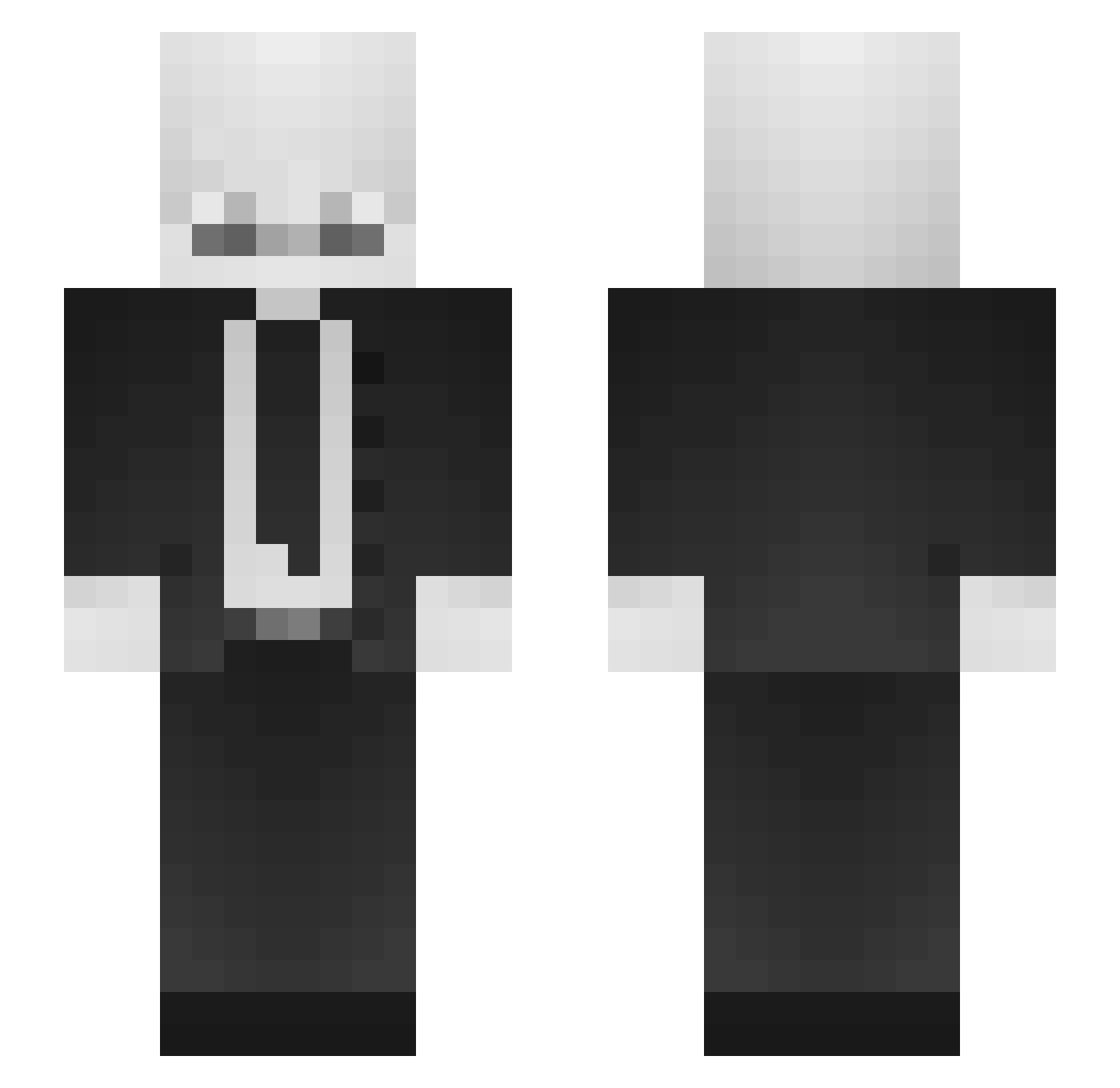 fakegothswag Minecraft skin, front and back view