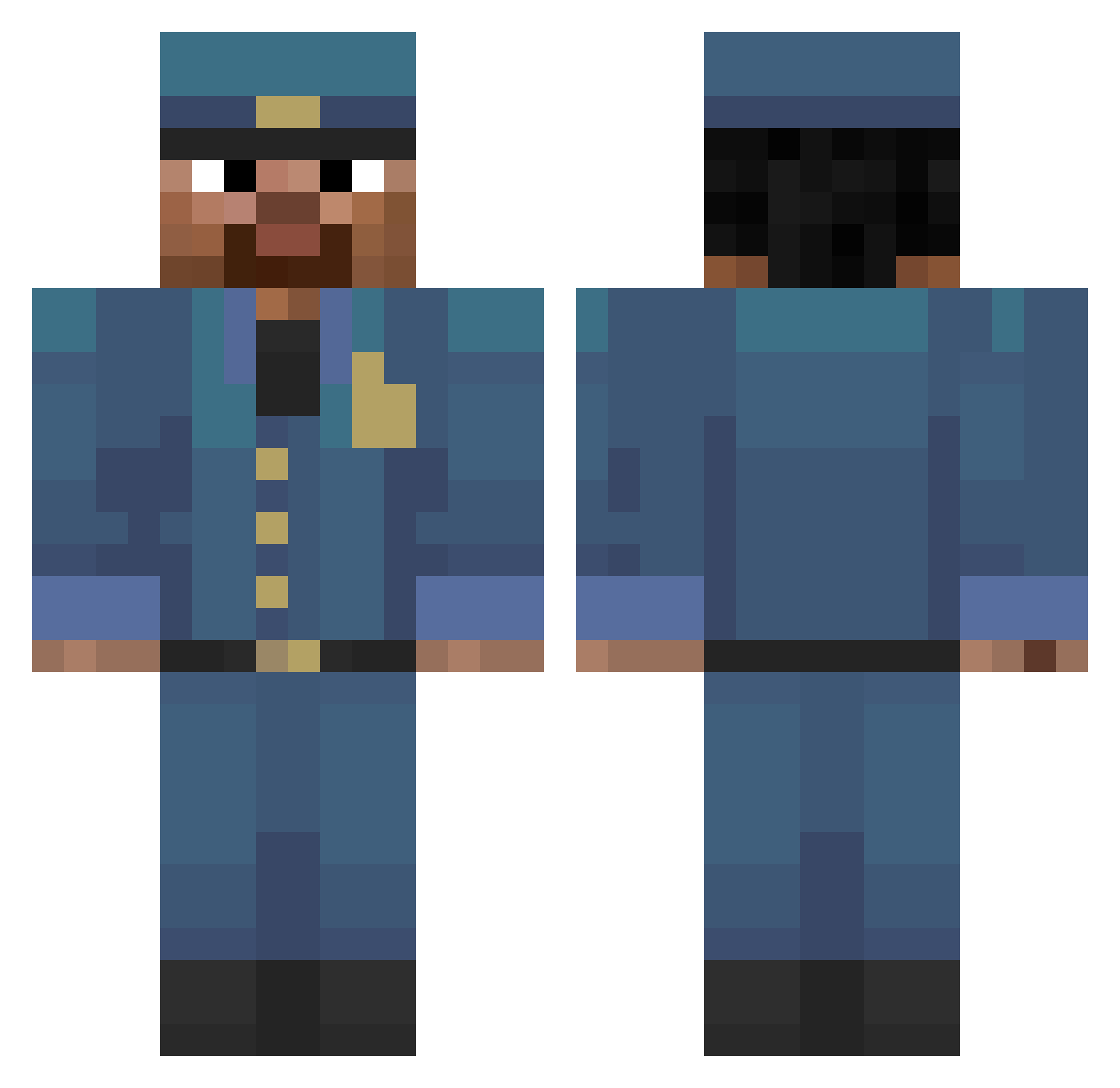 KazuOrDie Minecraft skin, front and back view