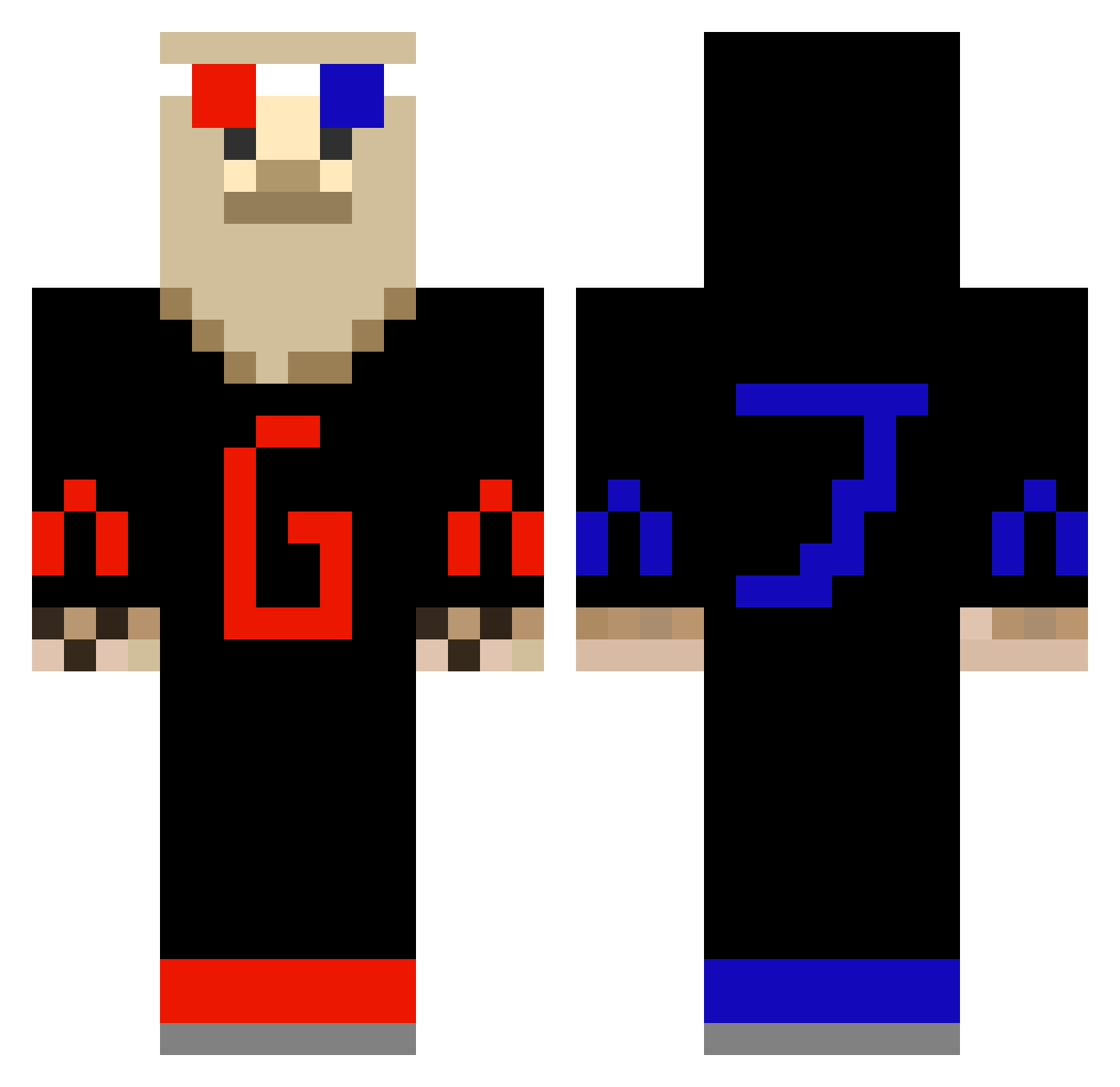 krazykids97 Minecraft skin, front and back view