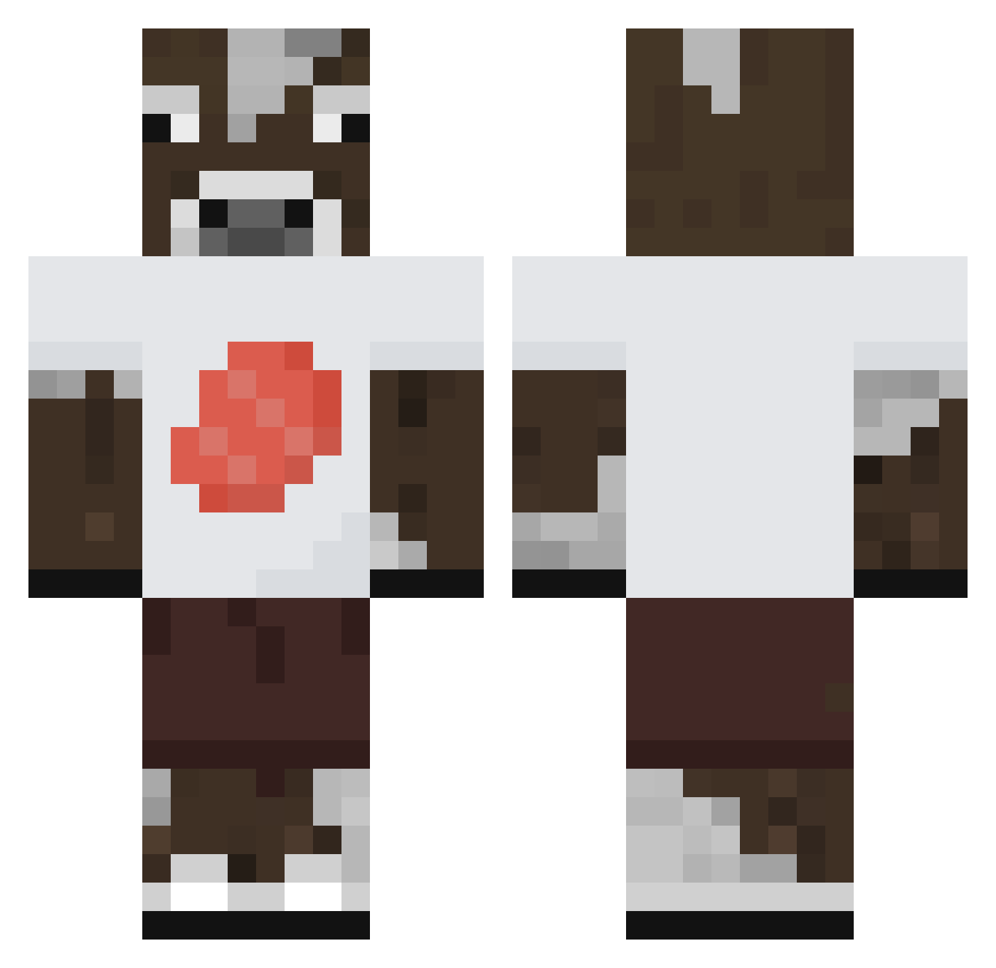 Smokenopic Minecraft skin, front and back view