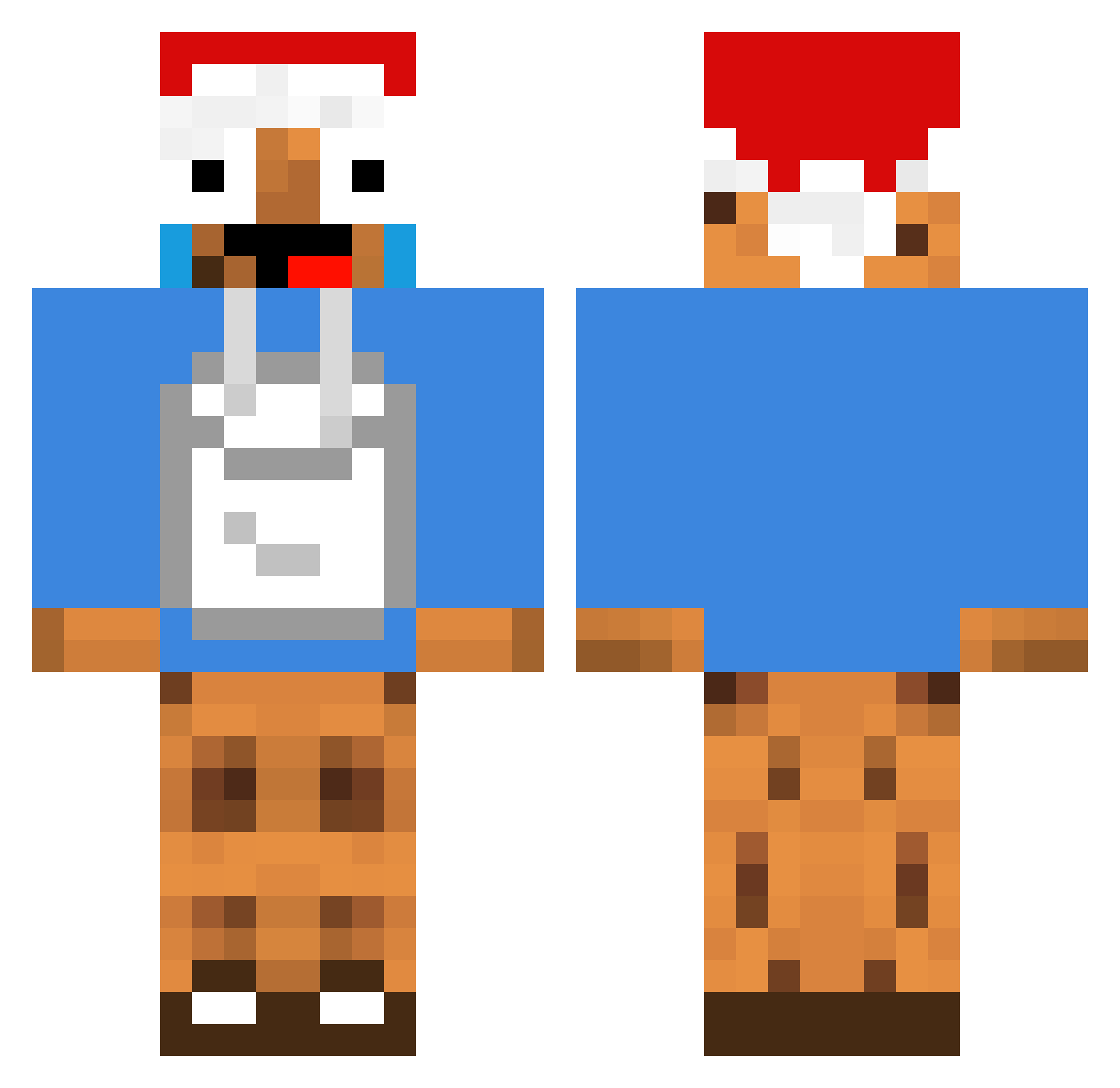 F1nU Minecraft skin, front and back view