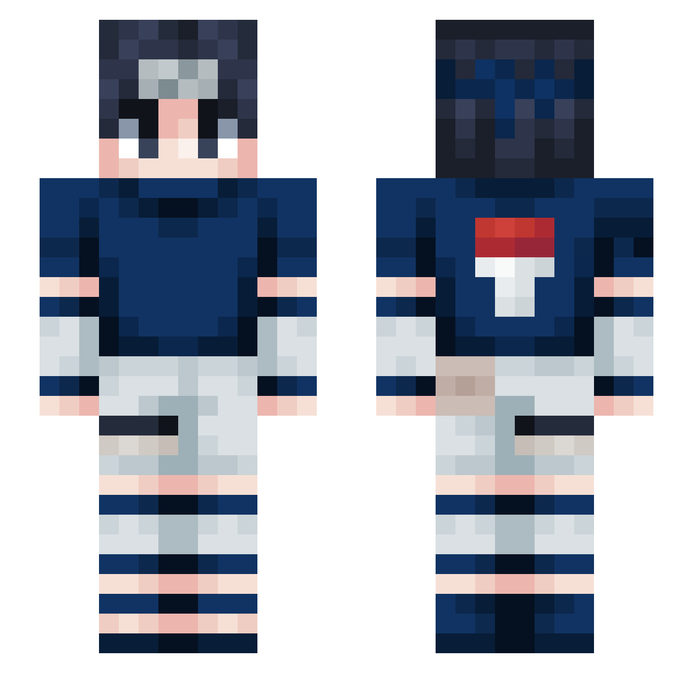 SourSushi Minecraft skin, front and back view
