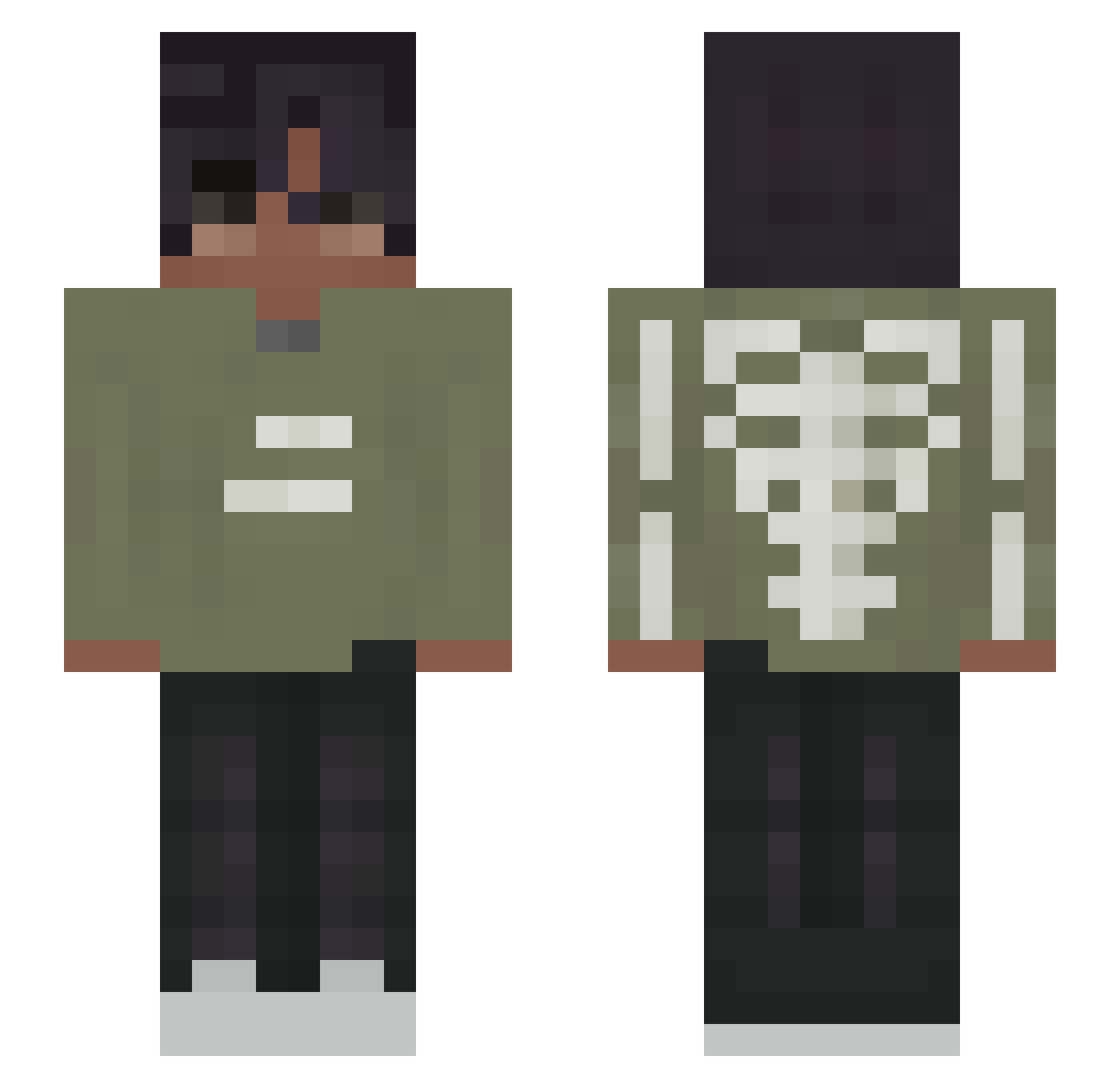 Richan187 Minecraft skin, front and back view