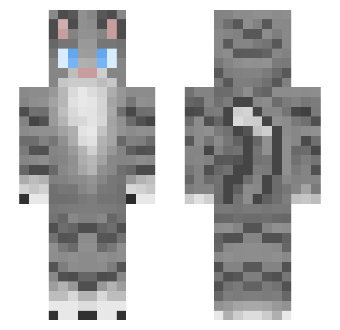 Agova Minecraft skin, front and back view