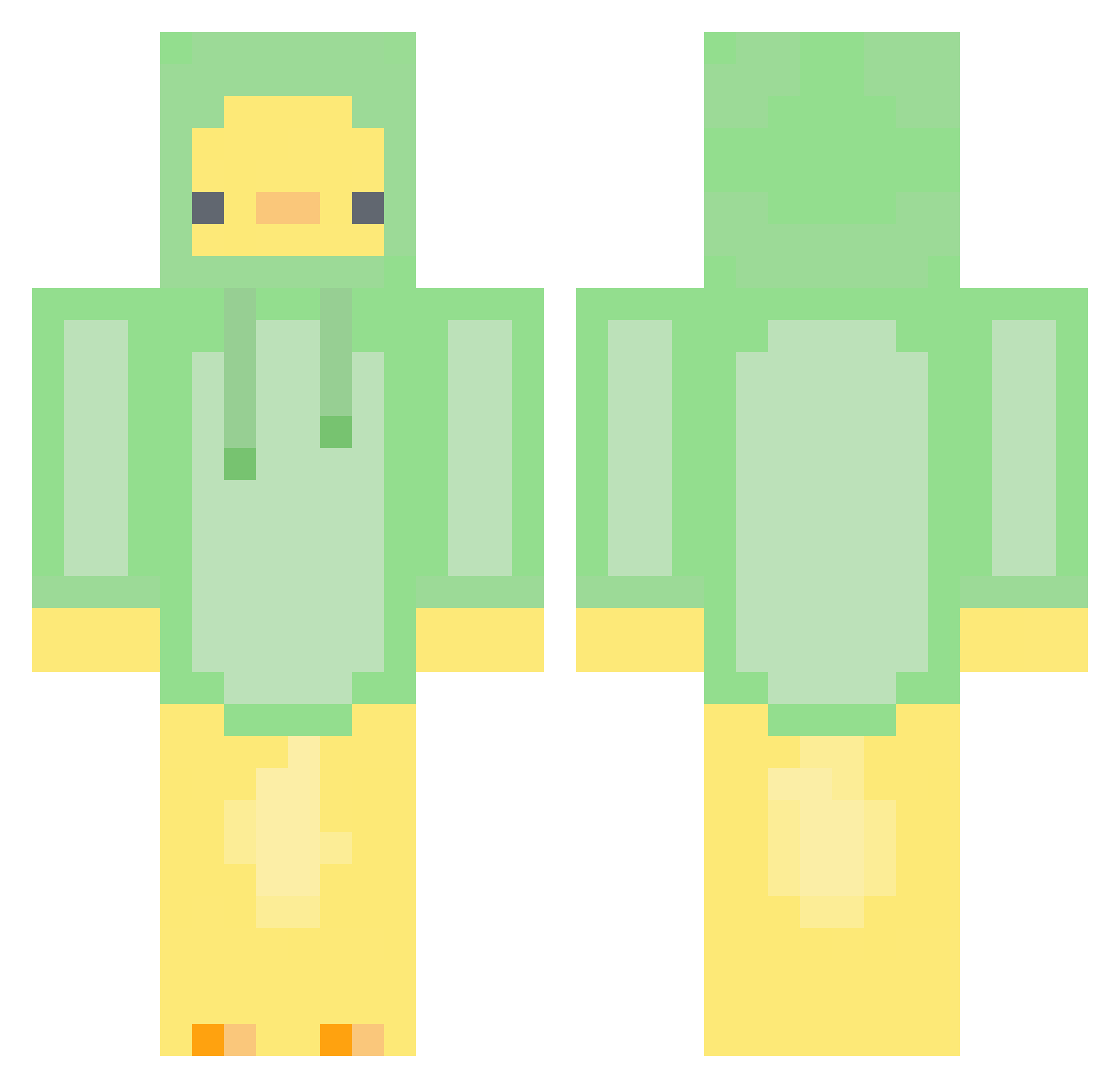 Teppich_Esser Minecraft skin, front and back view