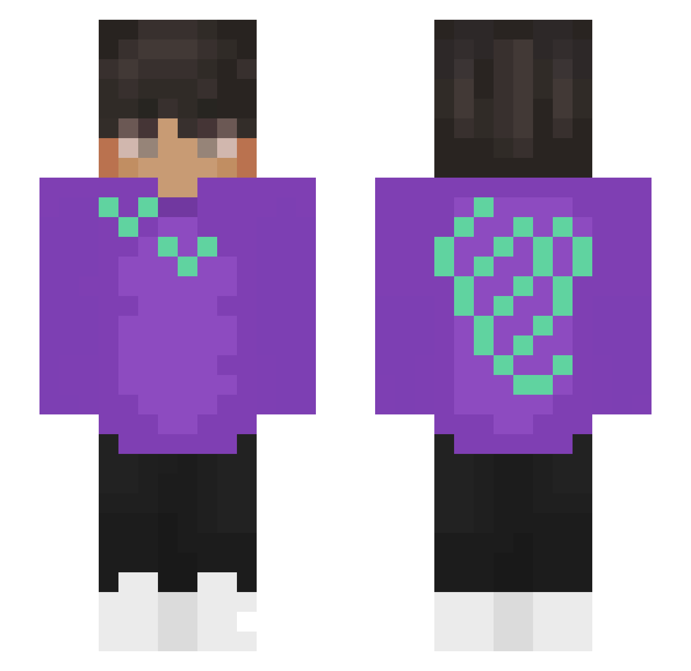 Wolf_Jaeger Minecraft skin, front and back view