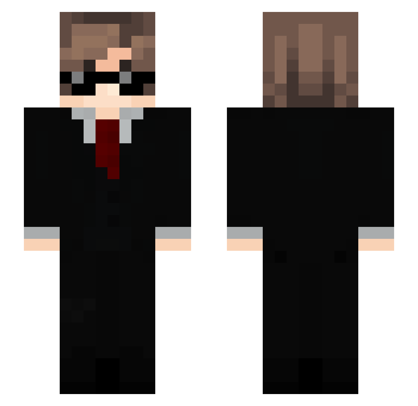 Soviet_Beluga Minecraft skin, front and back view