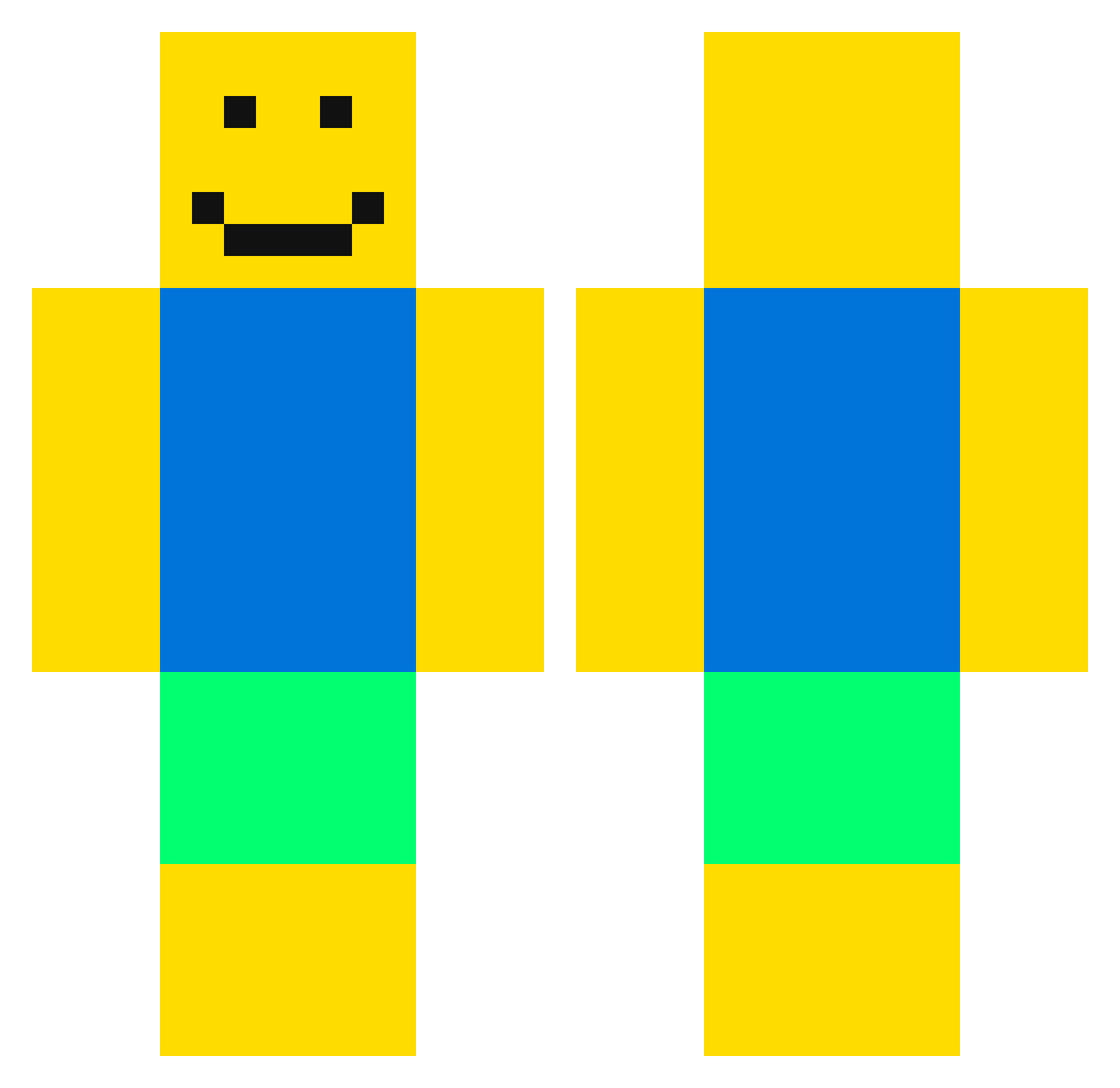 AlienFromNeptune Minecraft skin, front and back view