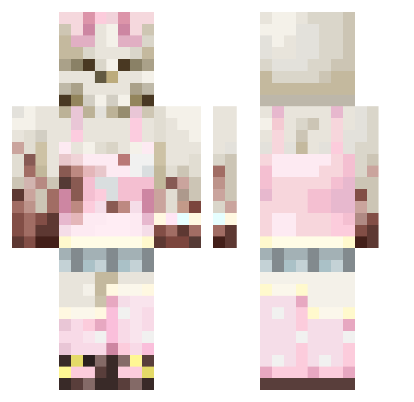 SweetGrasss Minecraft skin, front and back view