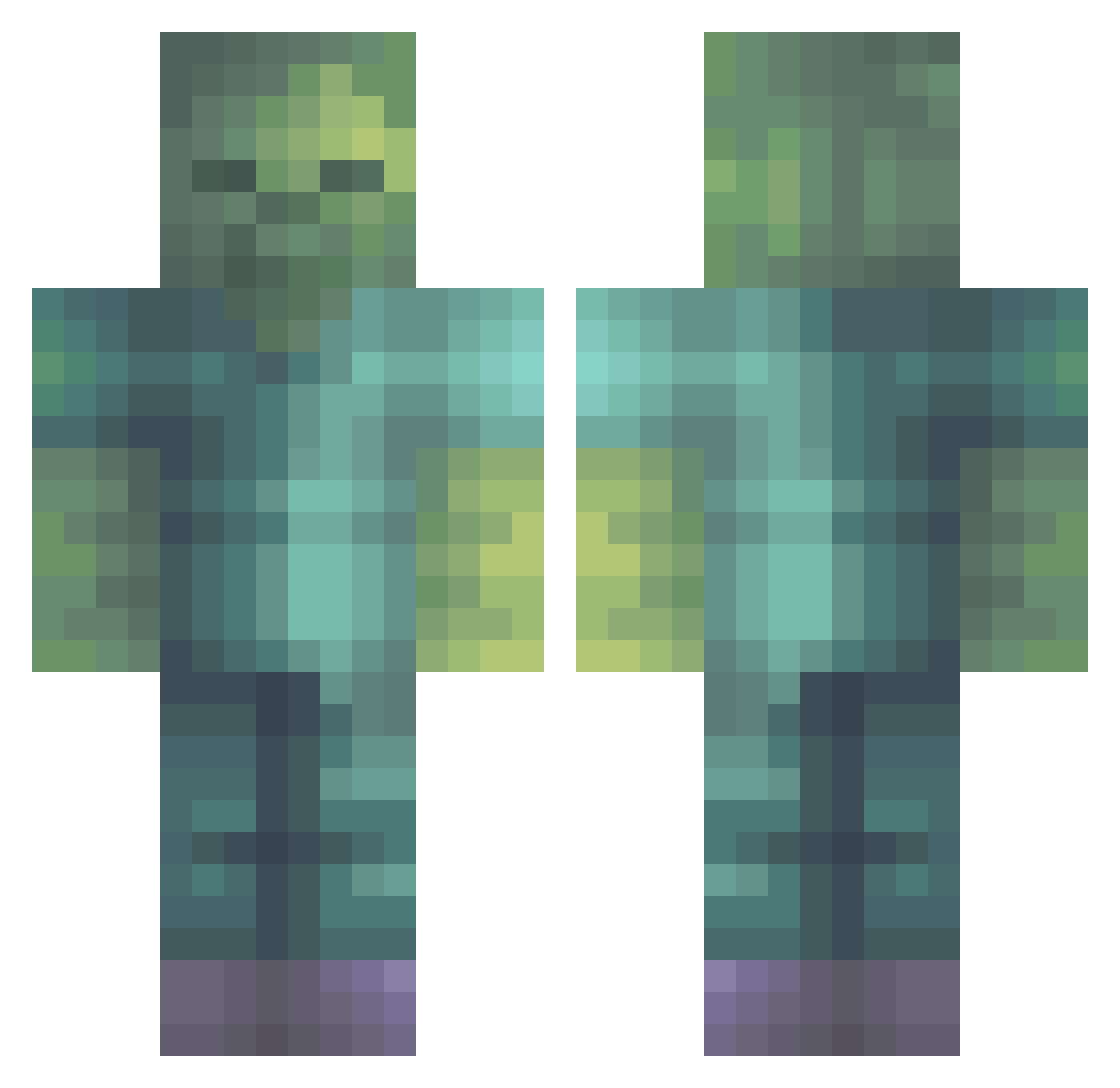Voruk Minecraft skin, front and back view