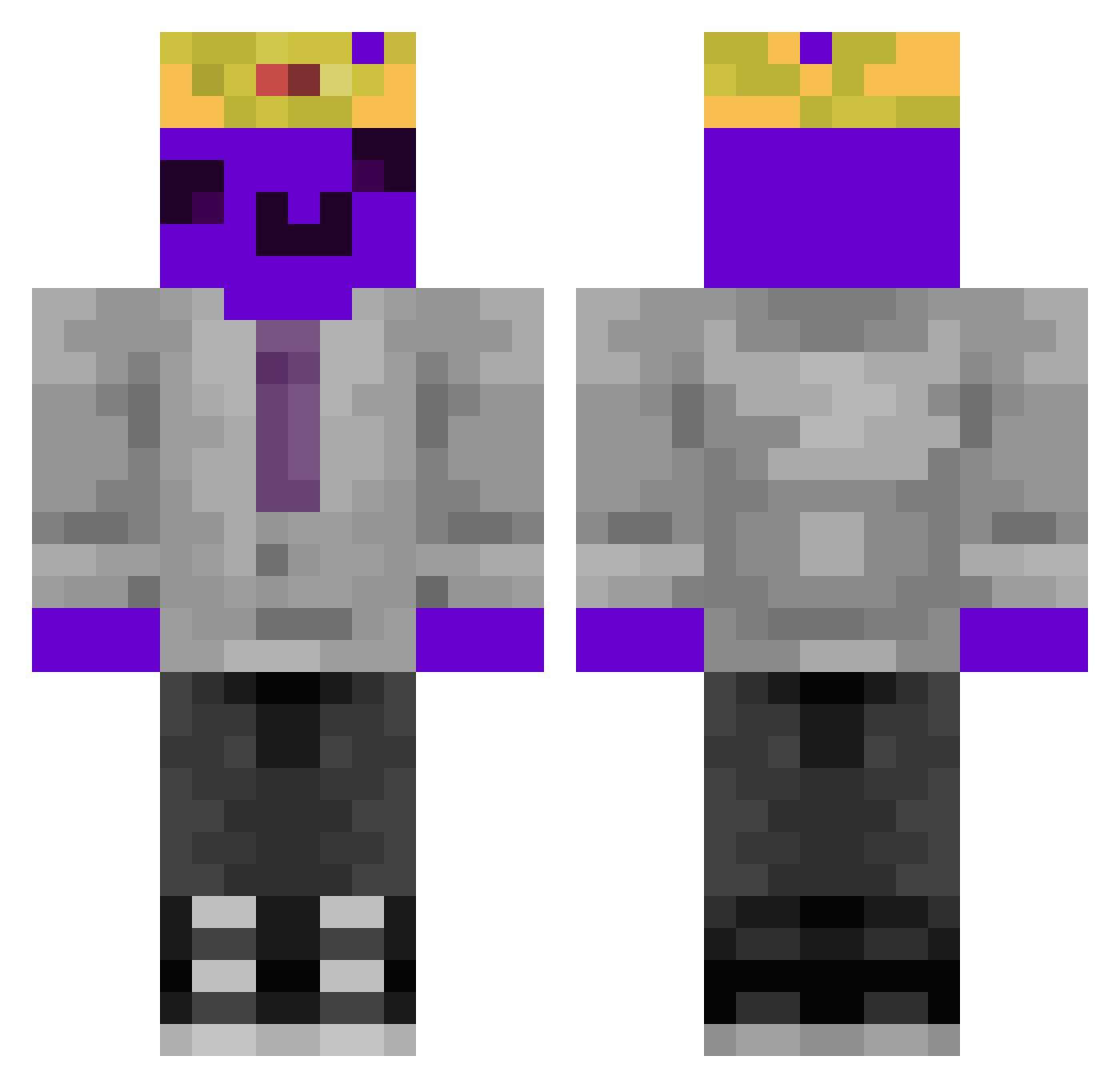 kY0un1 Minecraft skin, front and back view