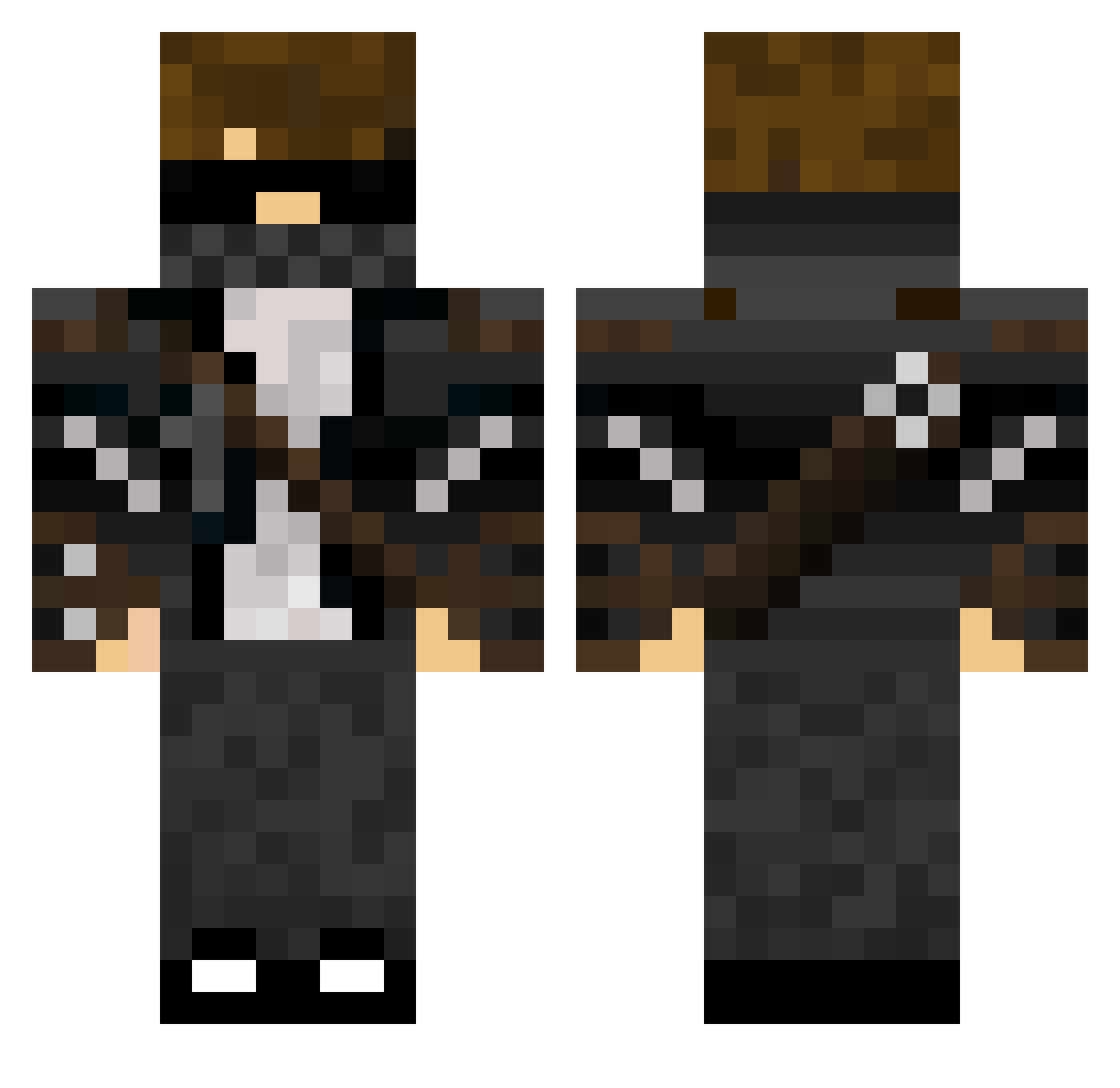 NoHaxJustPanagia Minecraft skin, front and back view