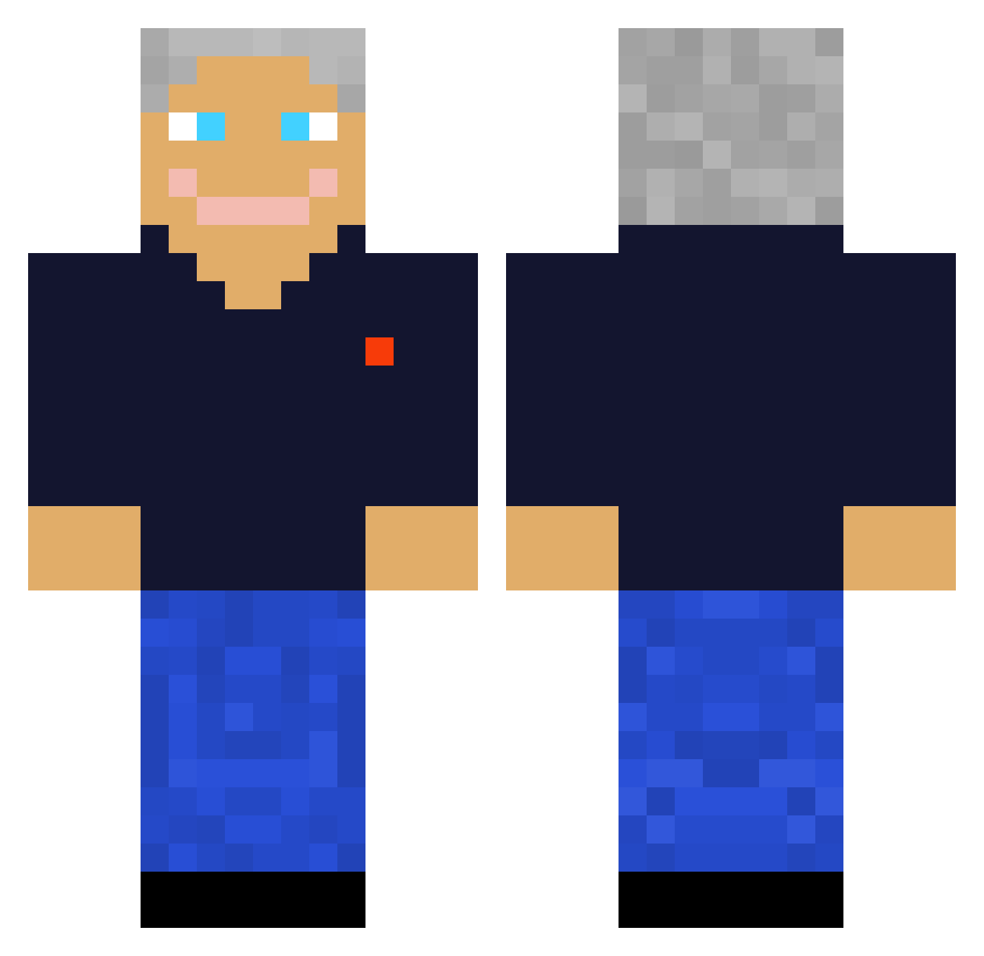 wyabt Minecraft skin, front and back view