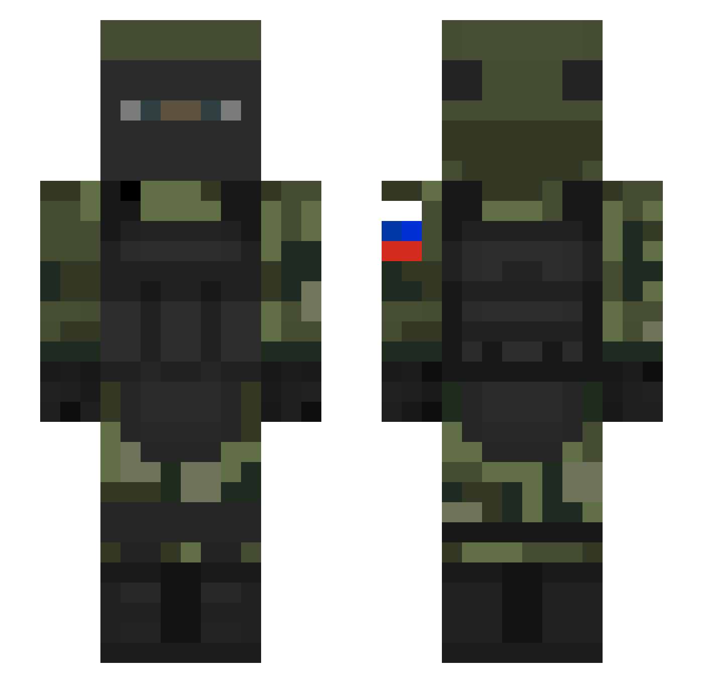 tatchanka Minecraft skin, front and back view