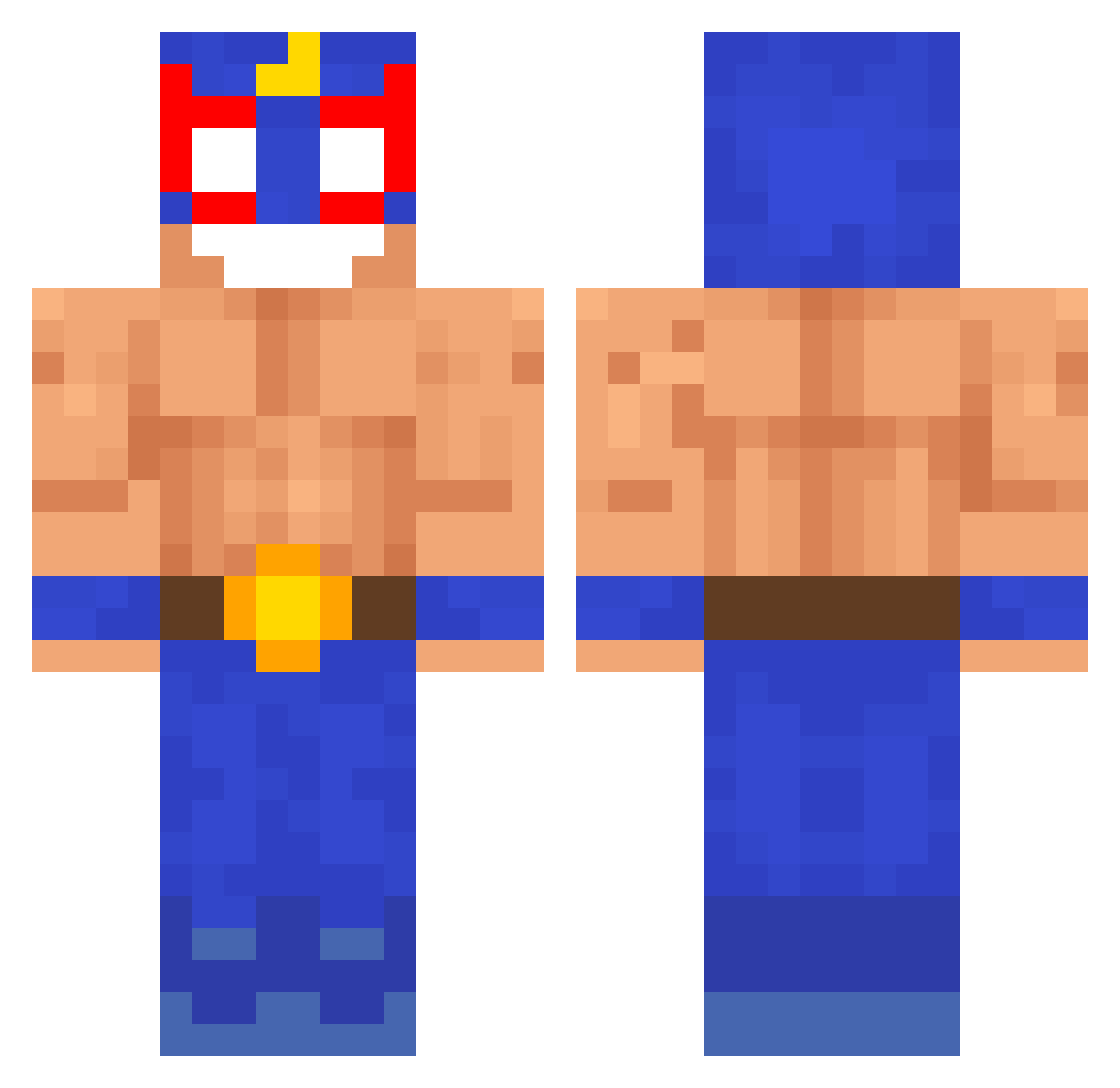 alximik38 Minecraft skin, front and back view