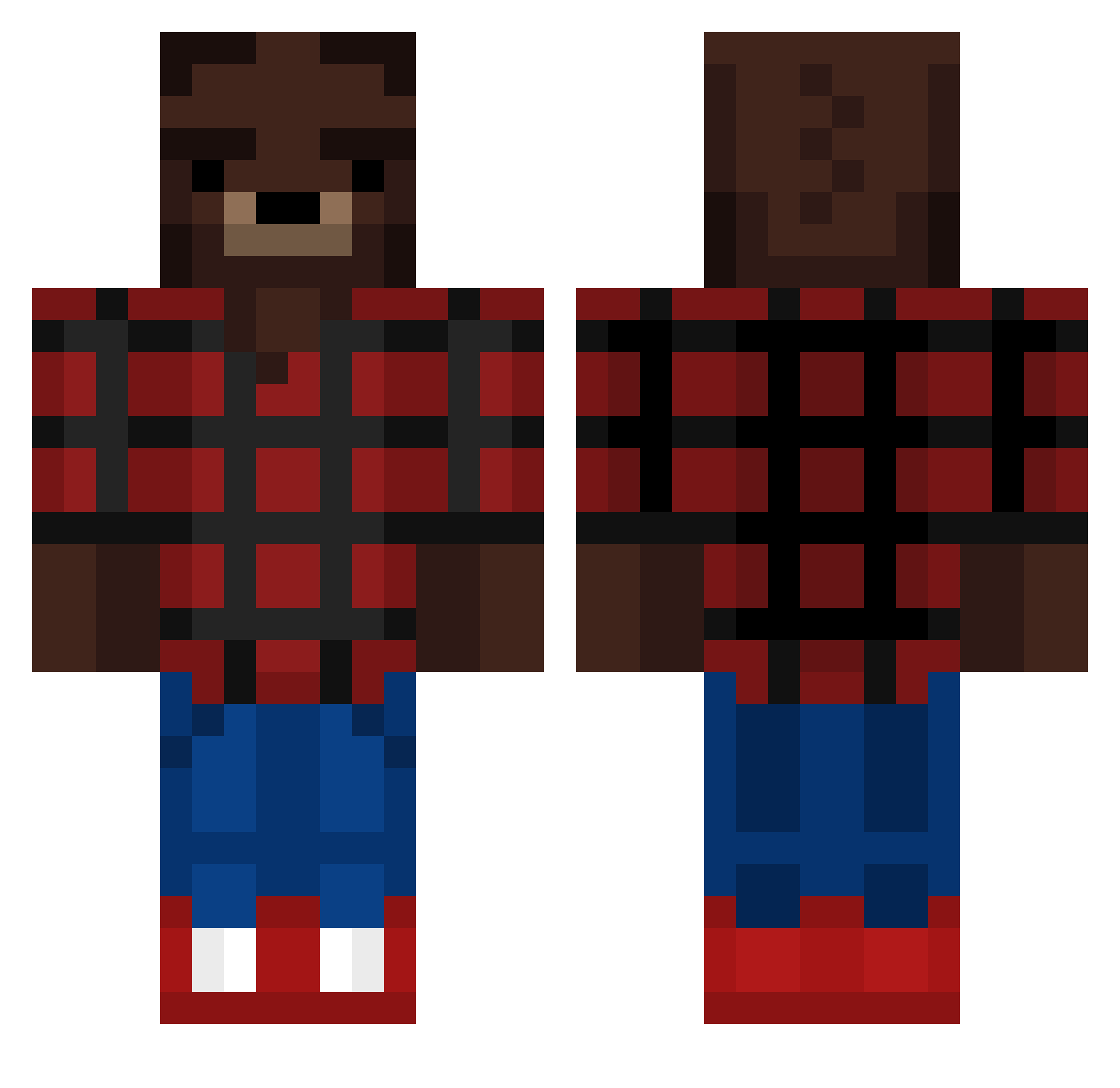 YetiFromPVZ Minecraft skin, front and back view
