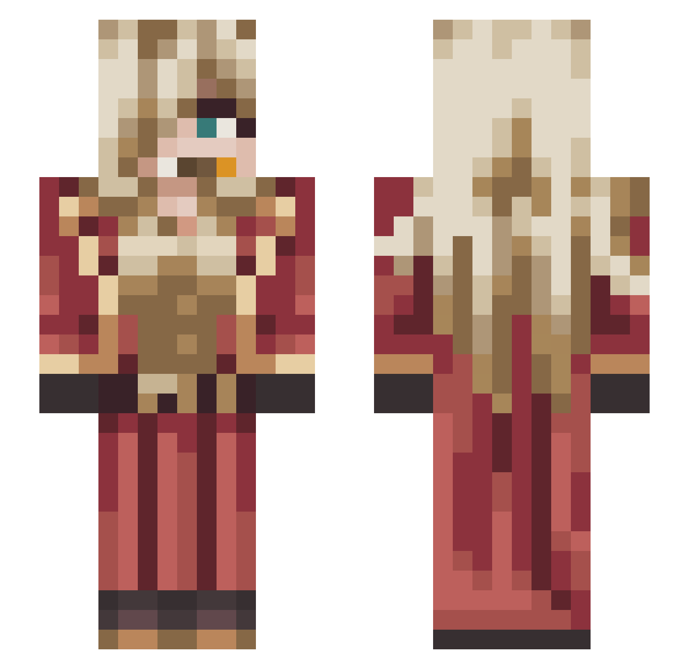KakyouuxD Minecraft skin, front and back view