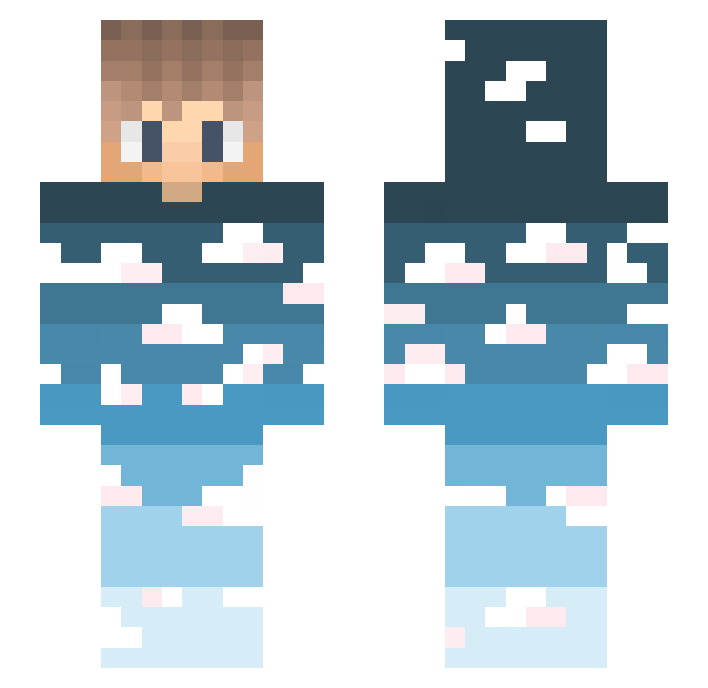 Bergsjon Minecraft skin, front and back view