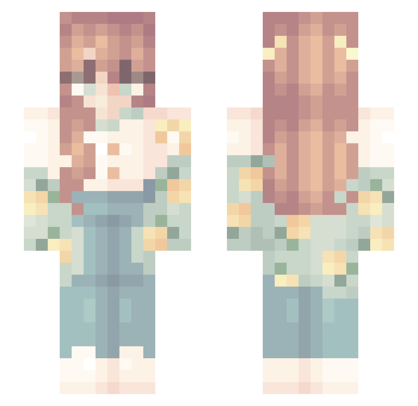 Petri_fineline Minecraft skin, front and back view