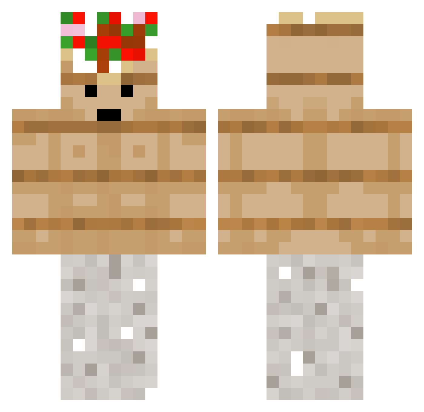 Kebabschnitzel Minecraft skin, front and back view