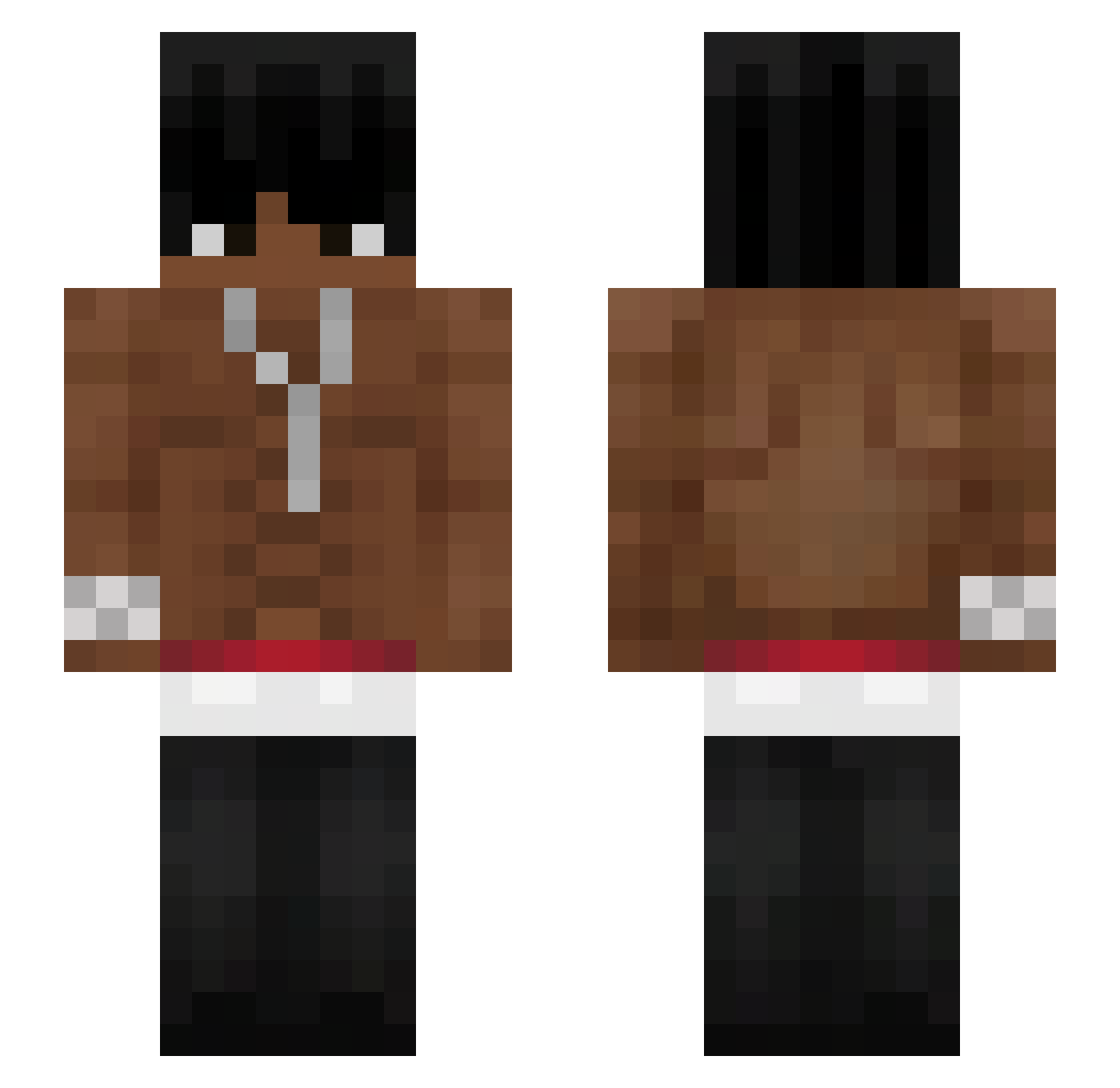 Krisito_Cian Minecraft skin, front and back view