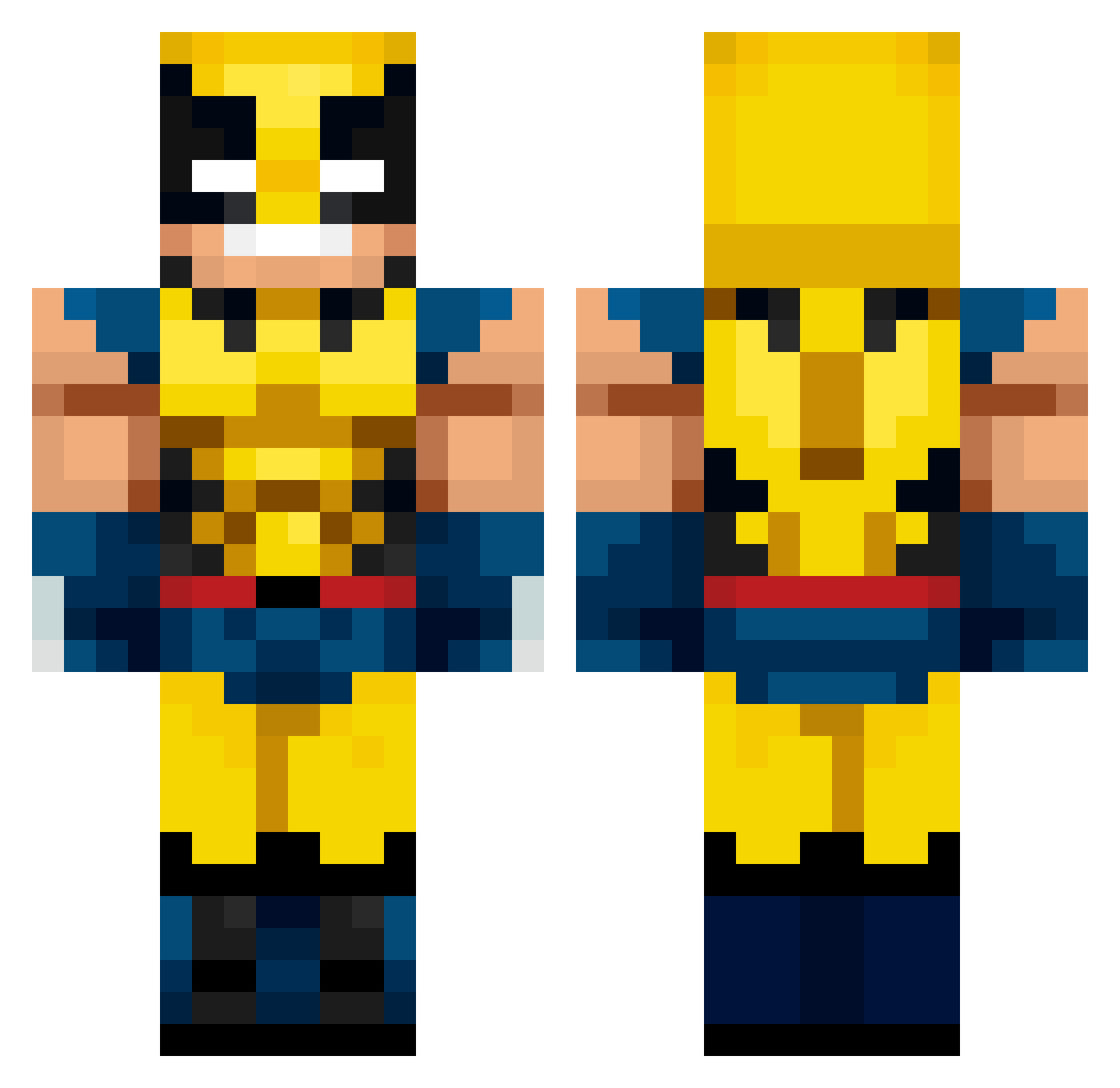 0AK3N Minecraft skin, front and back view