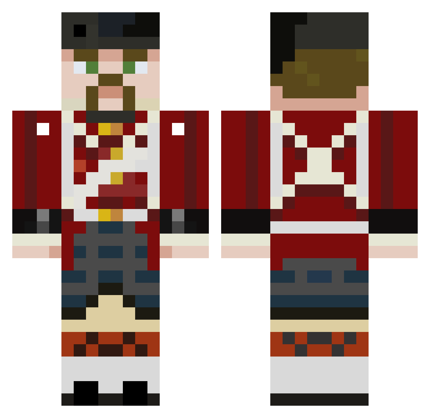 DarenShot Minecraft skin, front and back view