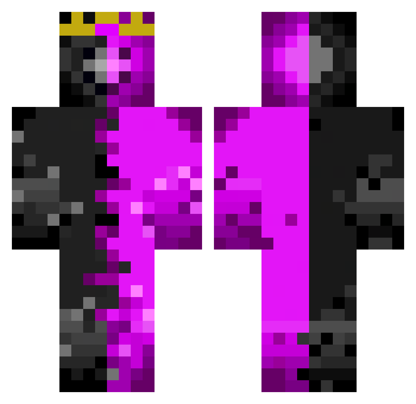 qKaiTo Minecraft skin, front and back view