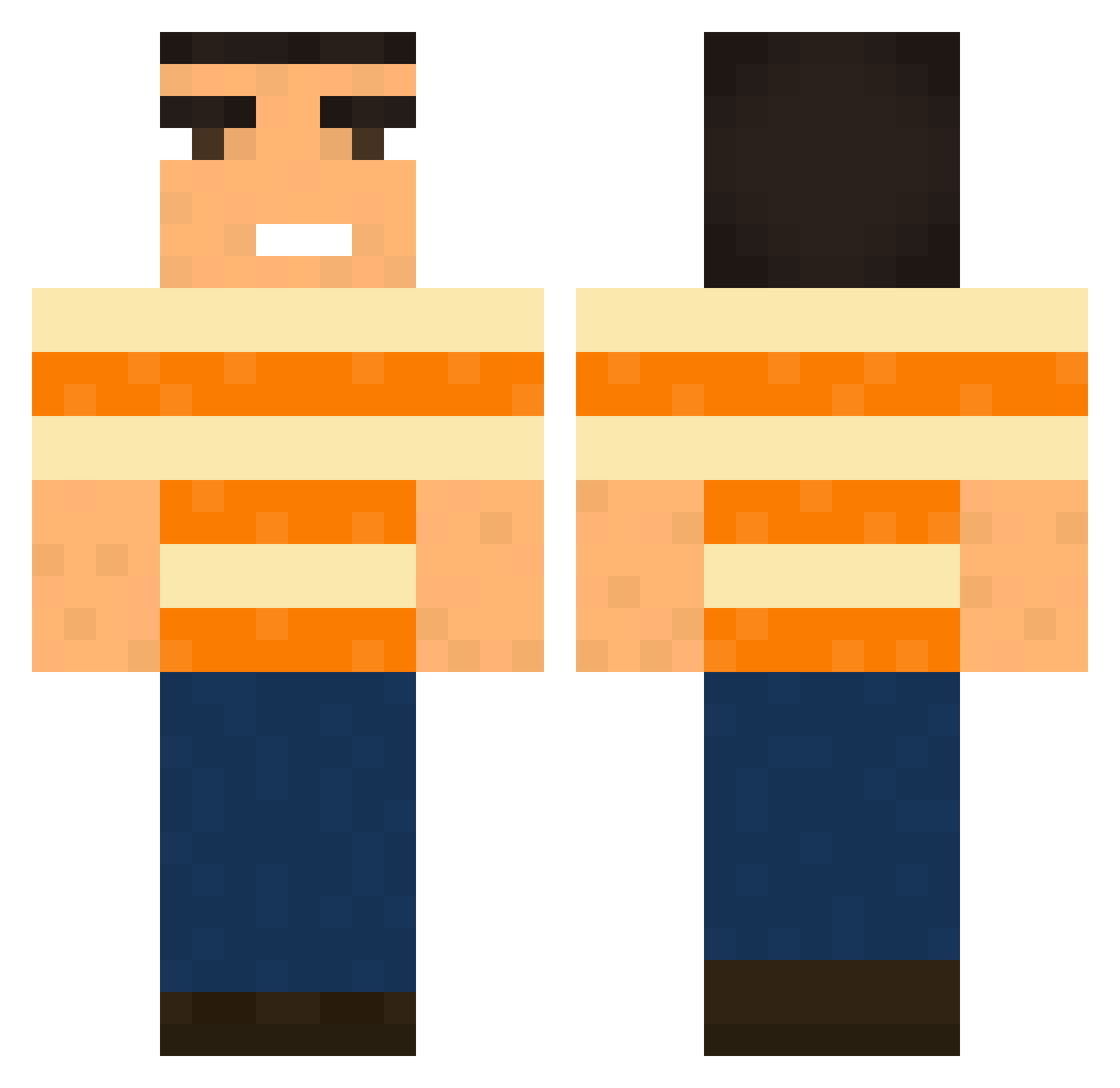 MigWTbit Minecraft skin, front and back view
