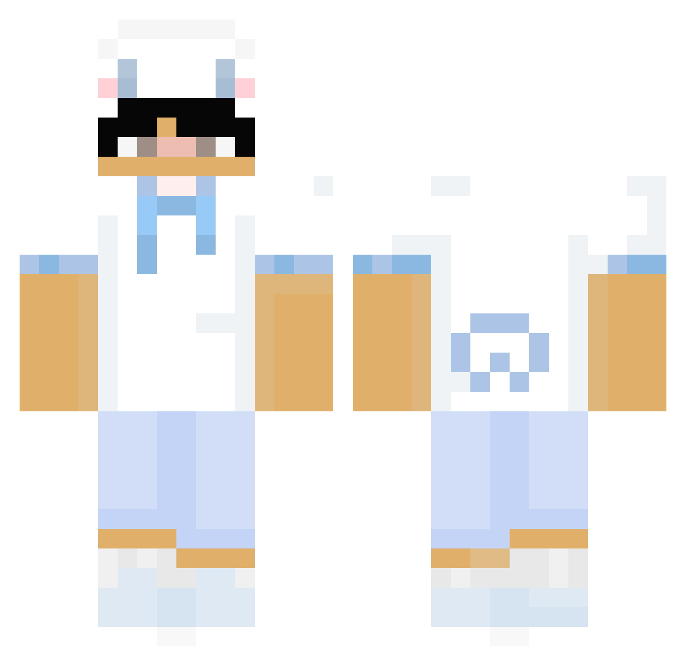 UWUHozy Minecraft skin, front and back view