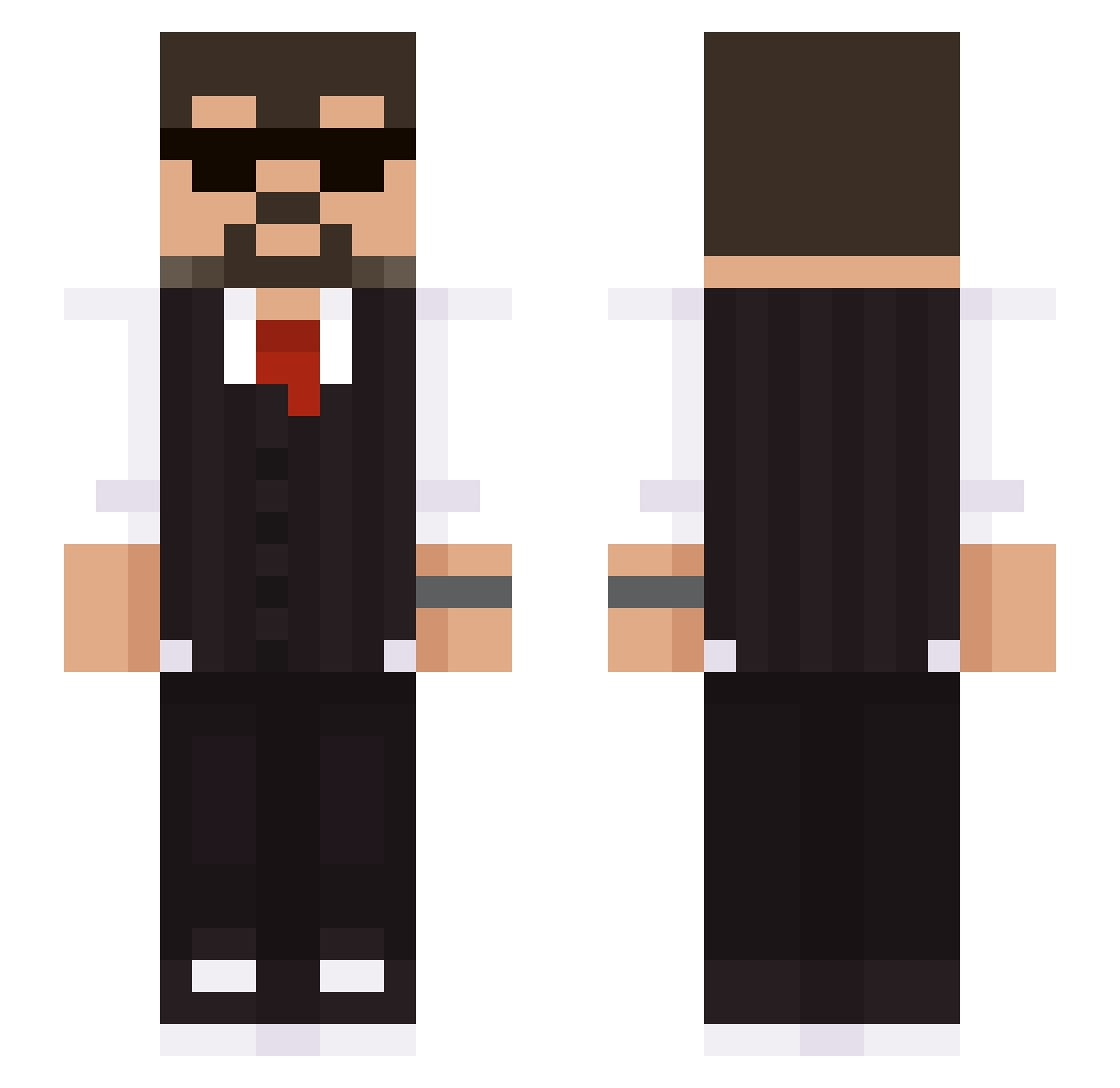 sv0bs Minecraft skin, front and back view