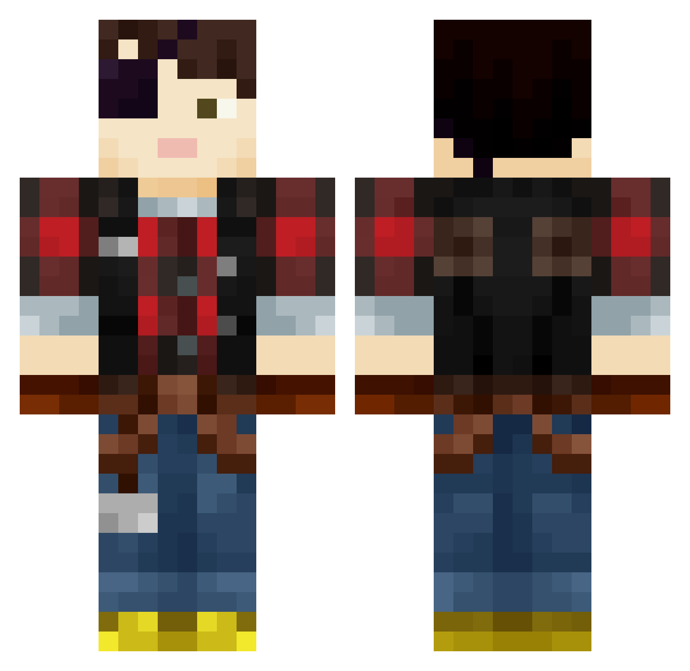WhyCron Minecraft skin, front and back view