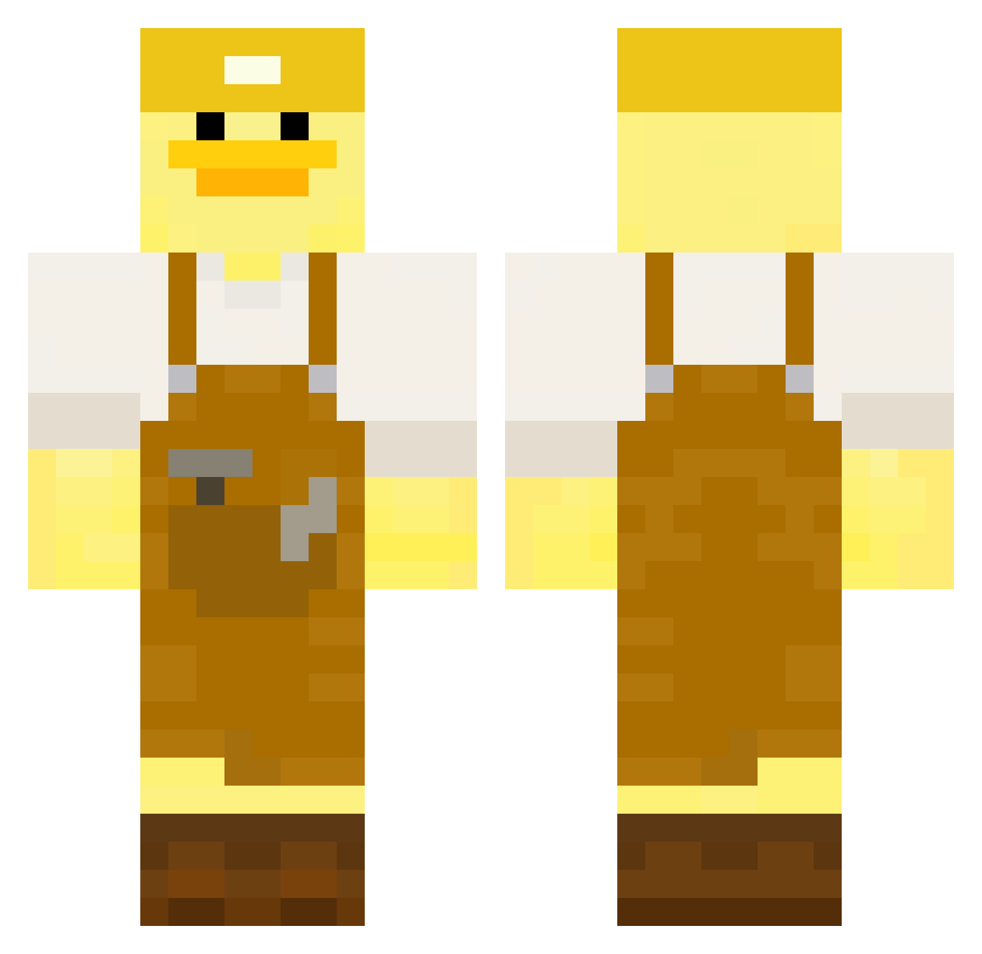 miduduk Minecraft skin, front and back view