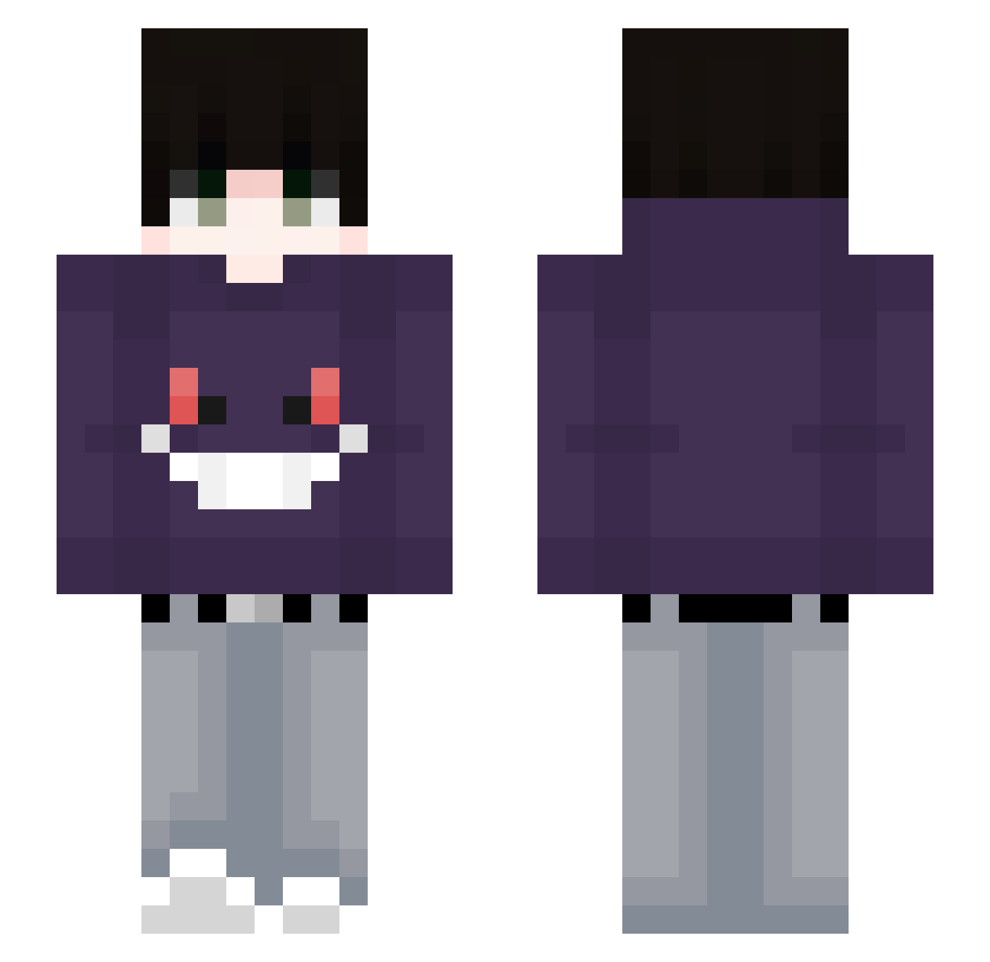 Dilanmun Minecraft skin, front and back view