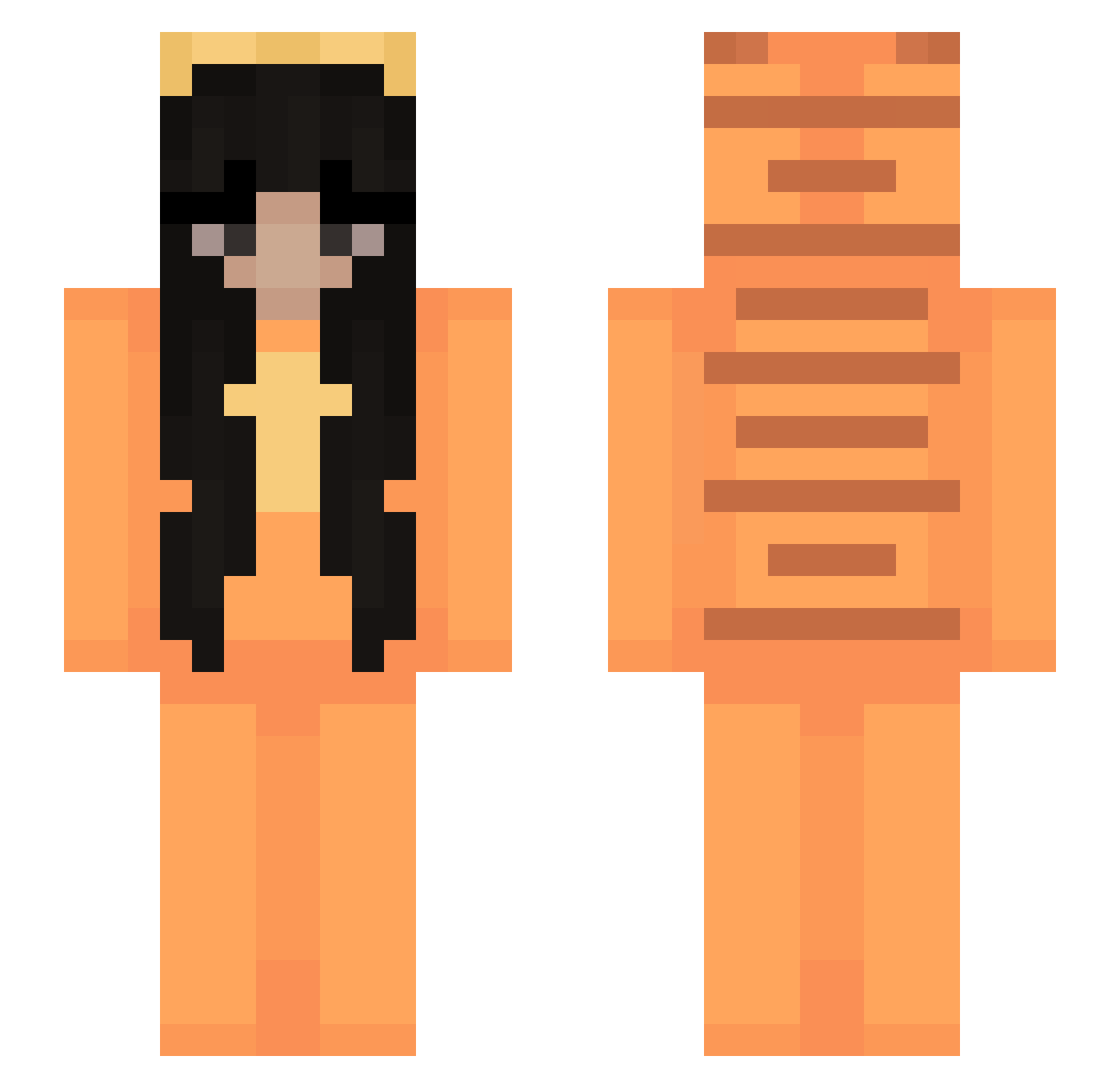 qlickbait Minecraft skin, front and back view