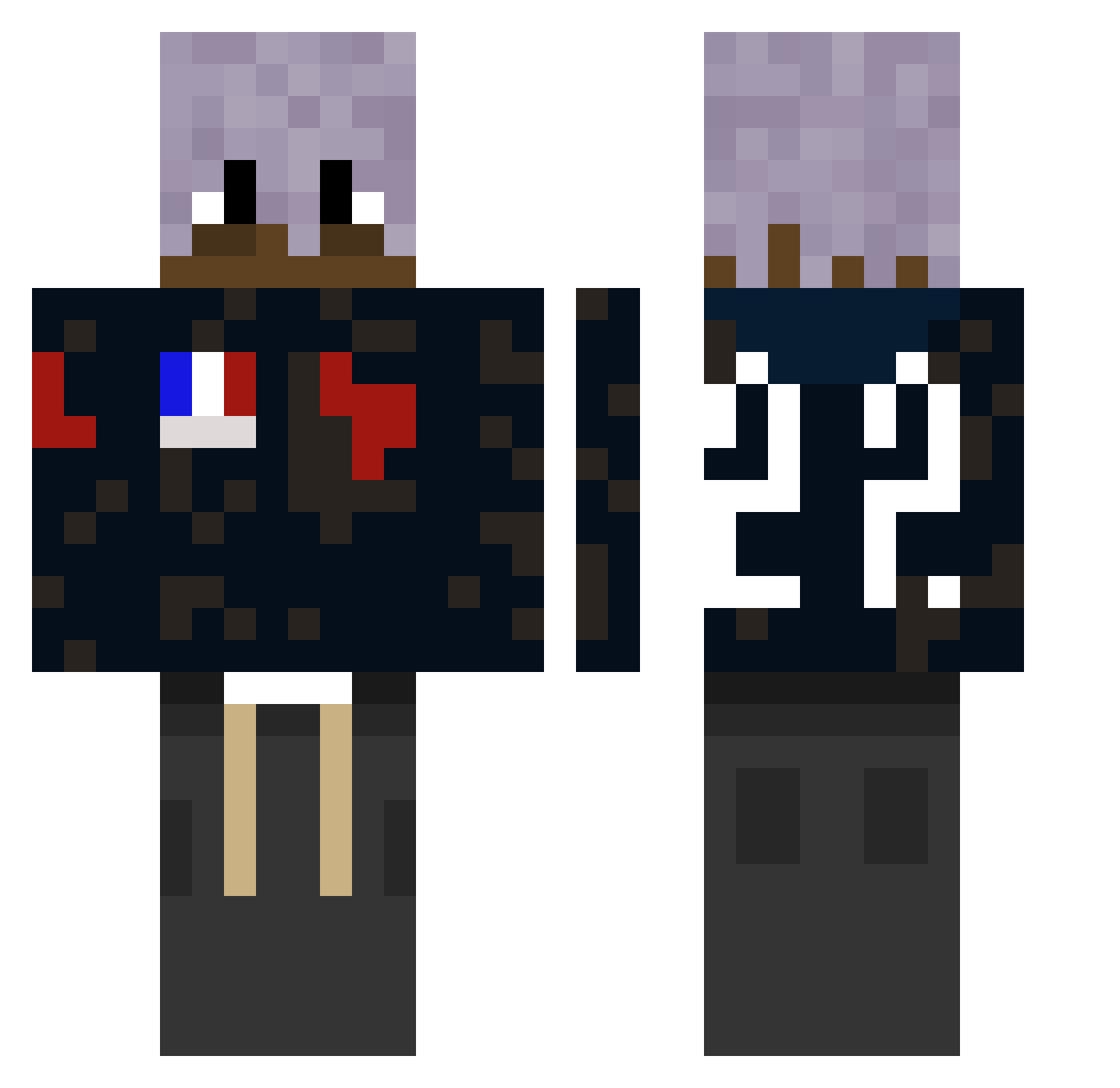 cnnn Minecraft skin, front and back view