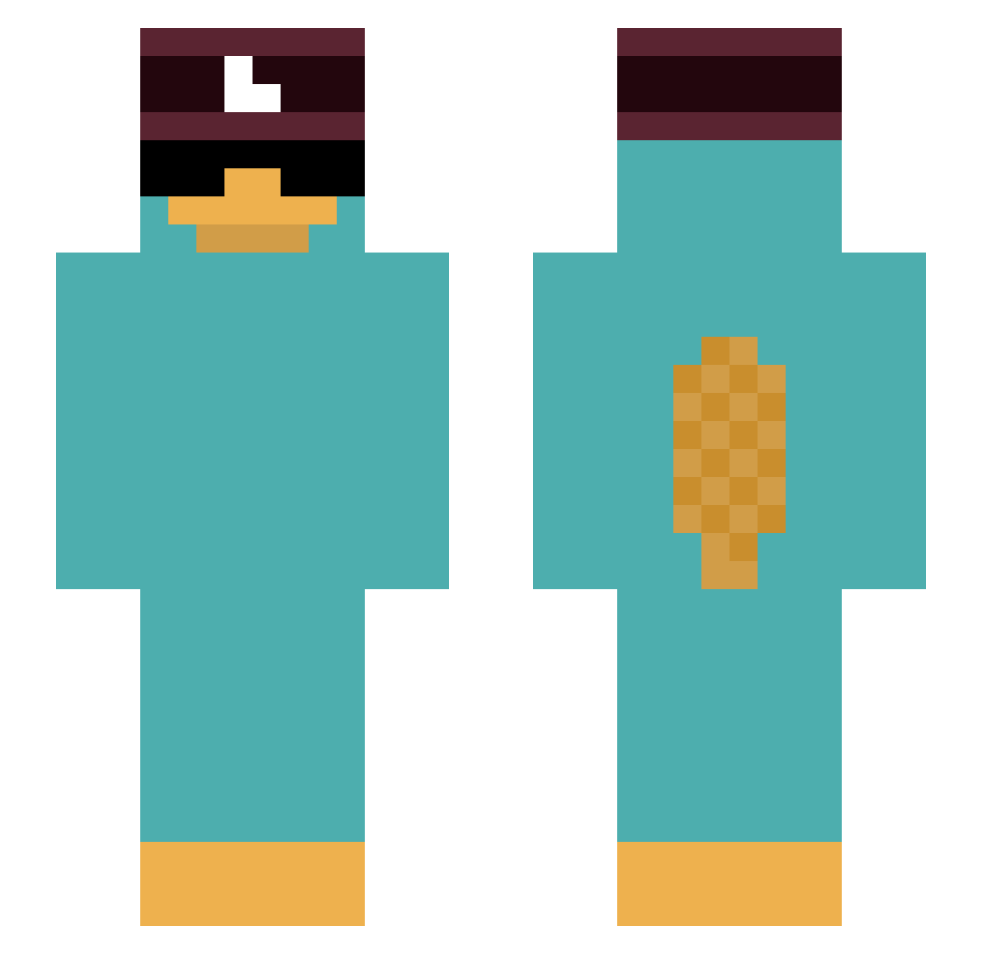 ziminn Minecraft skin, front and back view